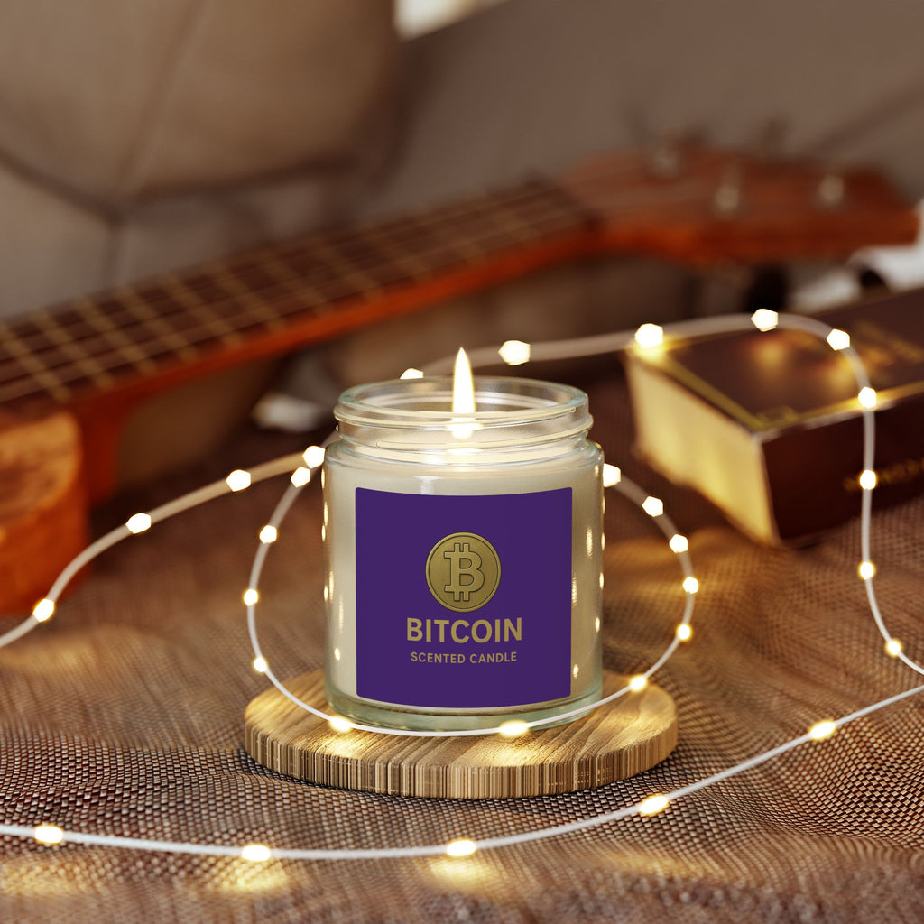 Bitcoin Logo Candle Coconut Apricot Scented Candle 4 oz & 9 oz sizes 8 fragrances available