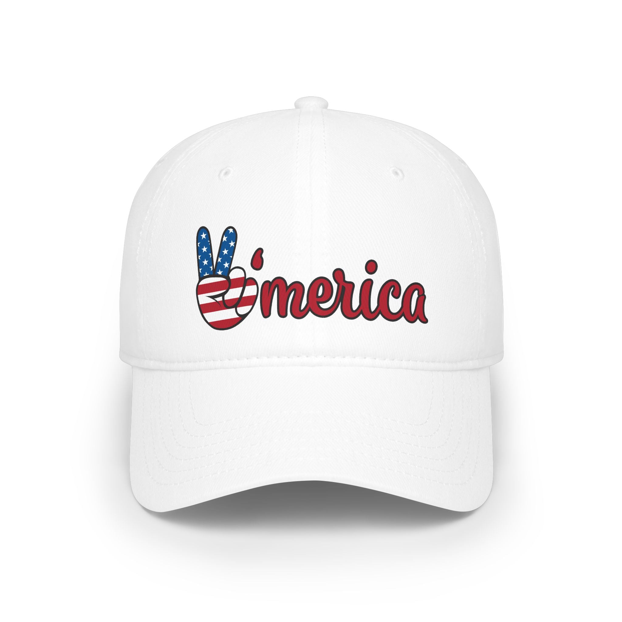 Sats and Stripes America Hat Patriotic Peace Sign Cap USA Flag Hat Fourth of July Cap Patriotic Gift White