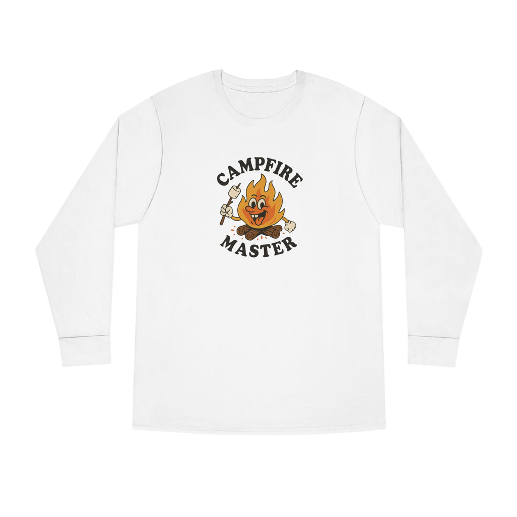Campfire Master Long Sleeve Tee S'mores Marshmallow Outdoor Camping Shirt 4 colors 100% cotton