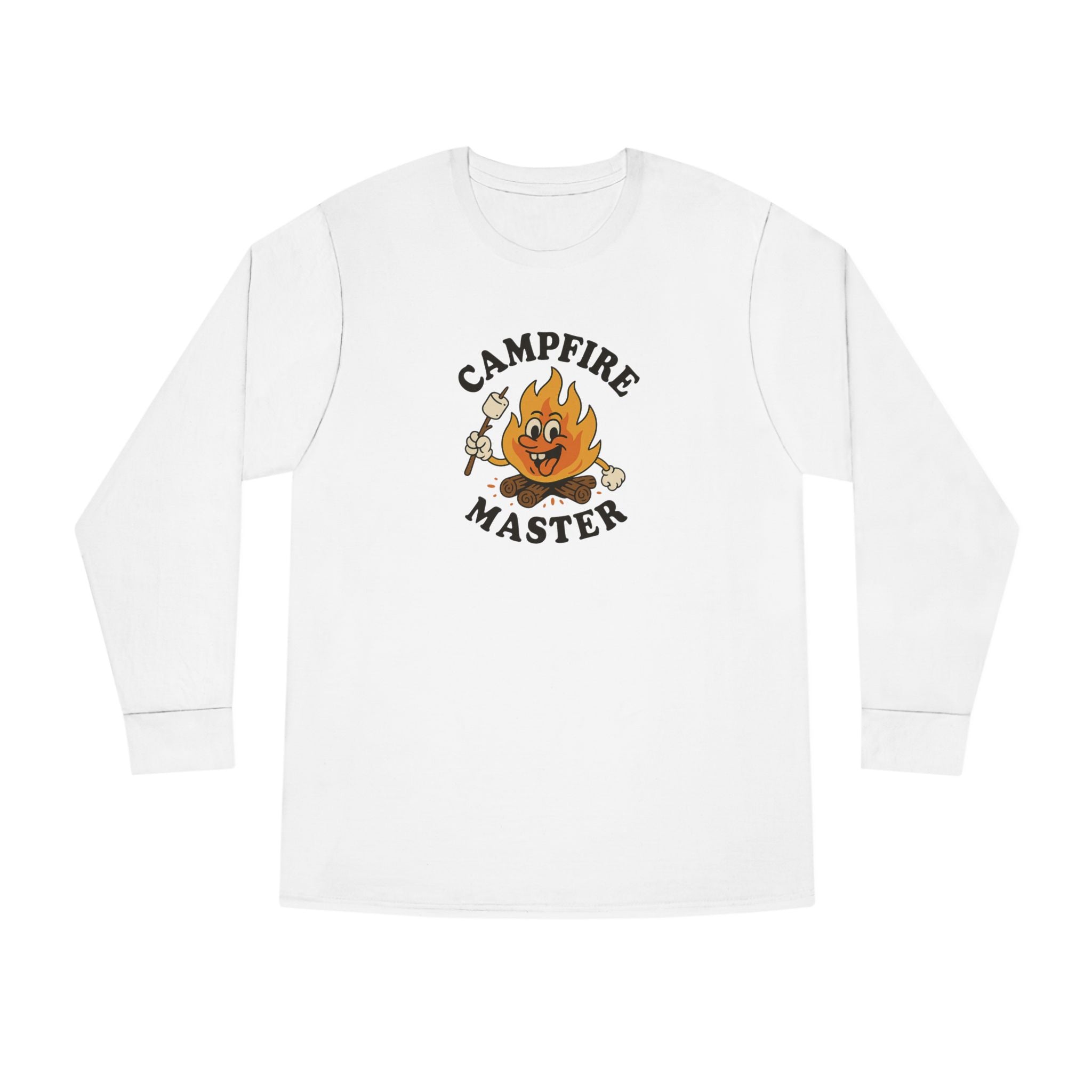 Campfire Master Long Sleeve Tee S'mores Marshmallow Outdoor Camping Shirt 4 colors 100% cotton