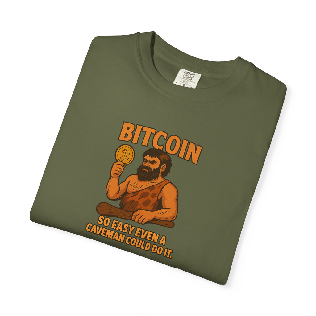 From Stone Age to Digital Age So easy even a Caveman can do it Bitcoin Tee 9 colors 100% cotton