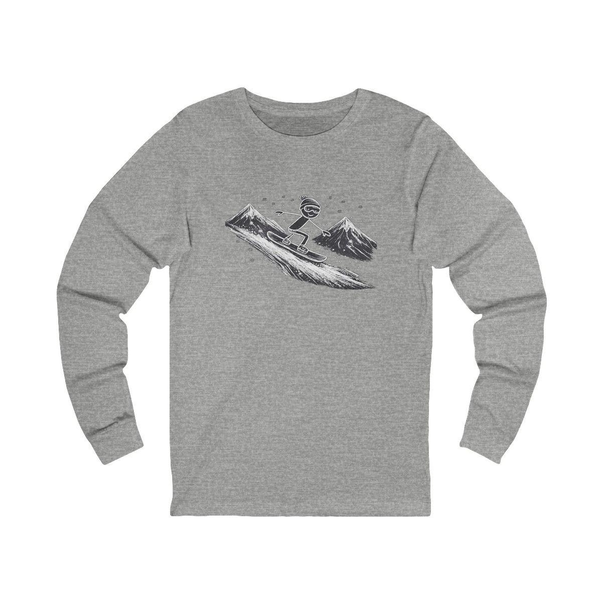 Snowboarder Mountain Langarmshirt Snowboard Tee Wintersport Skigebiet Shirt Snowboarder Geschenk 6 Farben 100% Baumwolle
