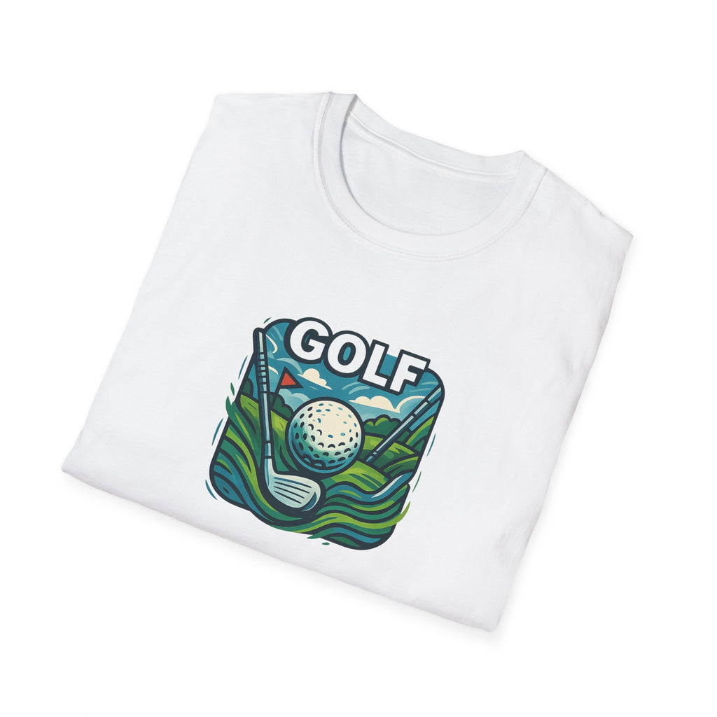 Retro Graphic Golf Tee with Club and Ball Design Perfect Gift for Golf Enthusiasts 4 colors 100% cotton