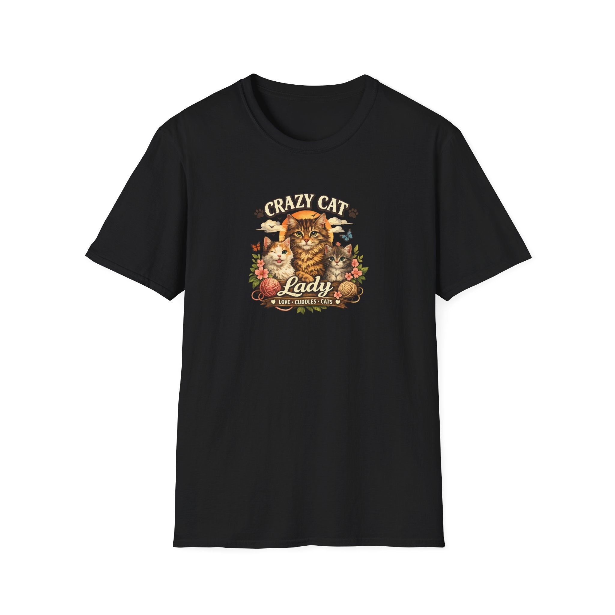 Crazy Cat Lady T-Shirt Funny Cat Lover Shirt Cat Mom Tee Cute Cat Graphic Shirt Gift for Cat Lovers 7 colors 100% cotton