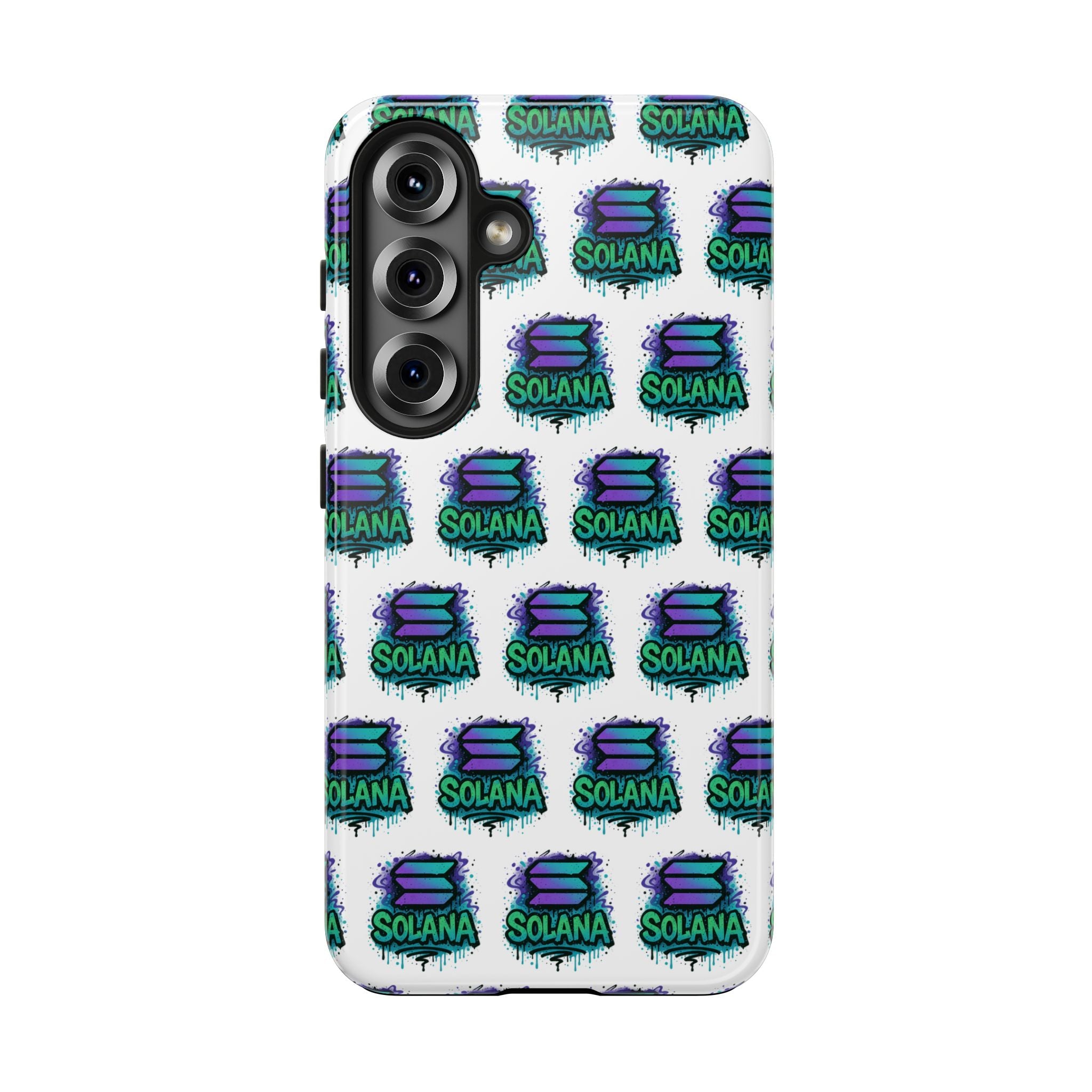 Edgy Solana Tough Phone Case Crypto iPhone Samsung Case Glossy Protective Phone Cover Impact Resistant SOL Case