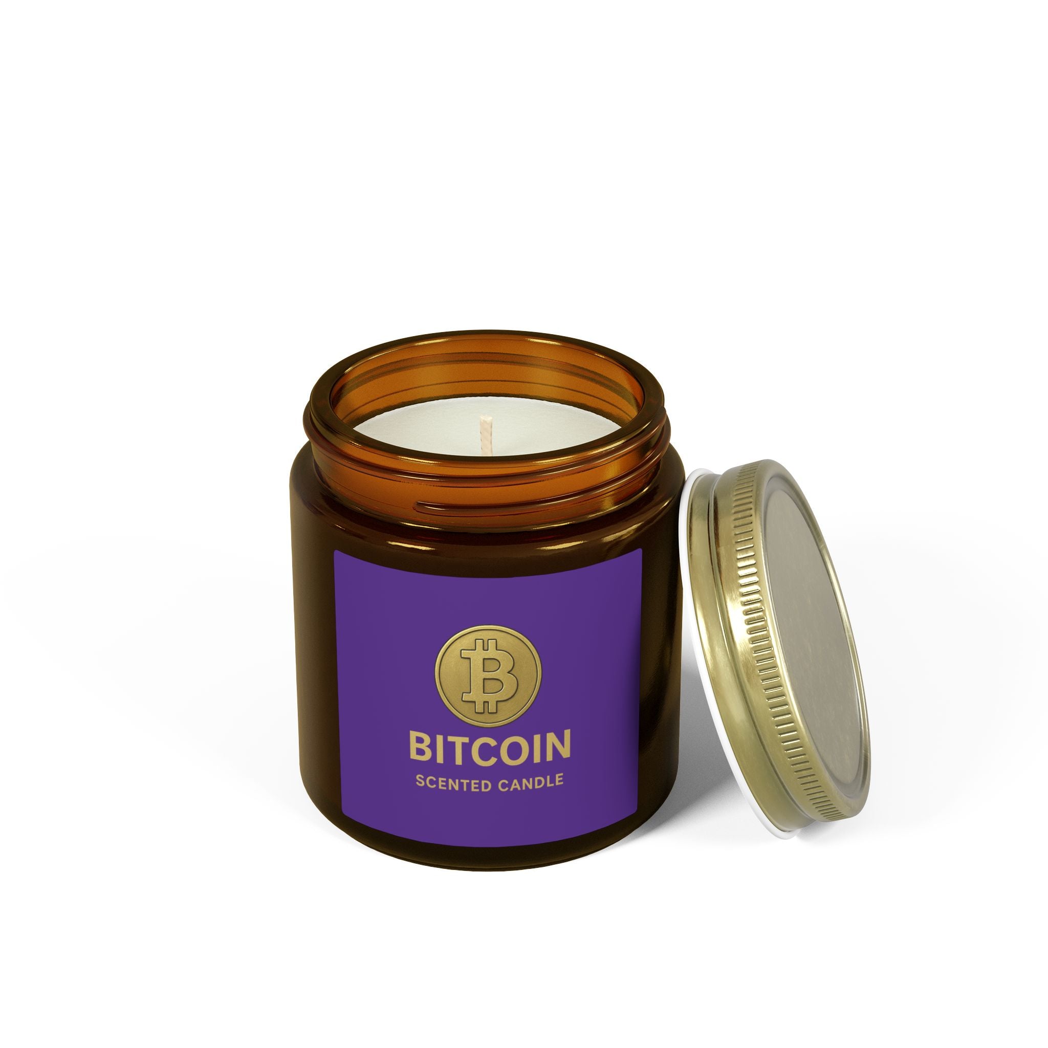 Bitcoin Logo Candle Coconut Apricot Scented Candle 4 oz & 9 oz sizes 8 fragrances available
