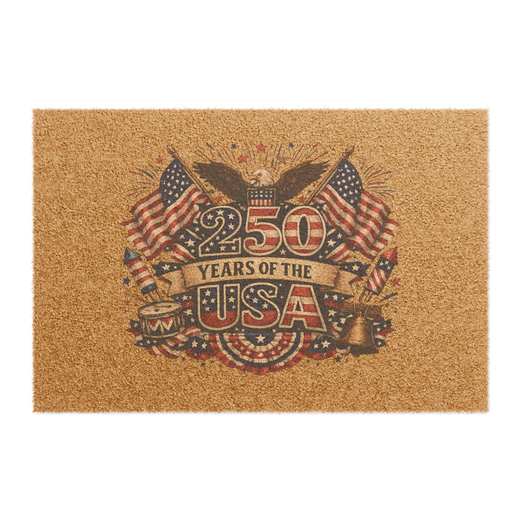 USA 250th Anniversary Doormat Patriotic Eagle & Flag Welcome Mat 1776-2026 Semiquincentennial Decor Outdoor Mat 24 x 16