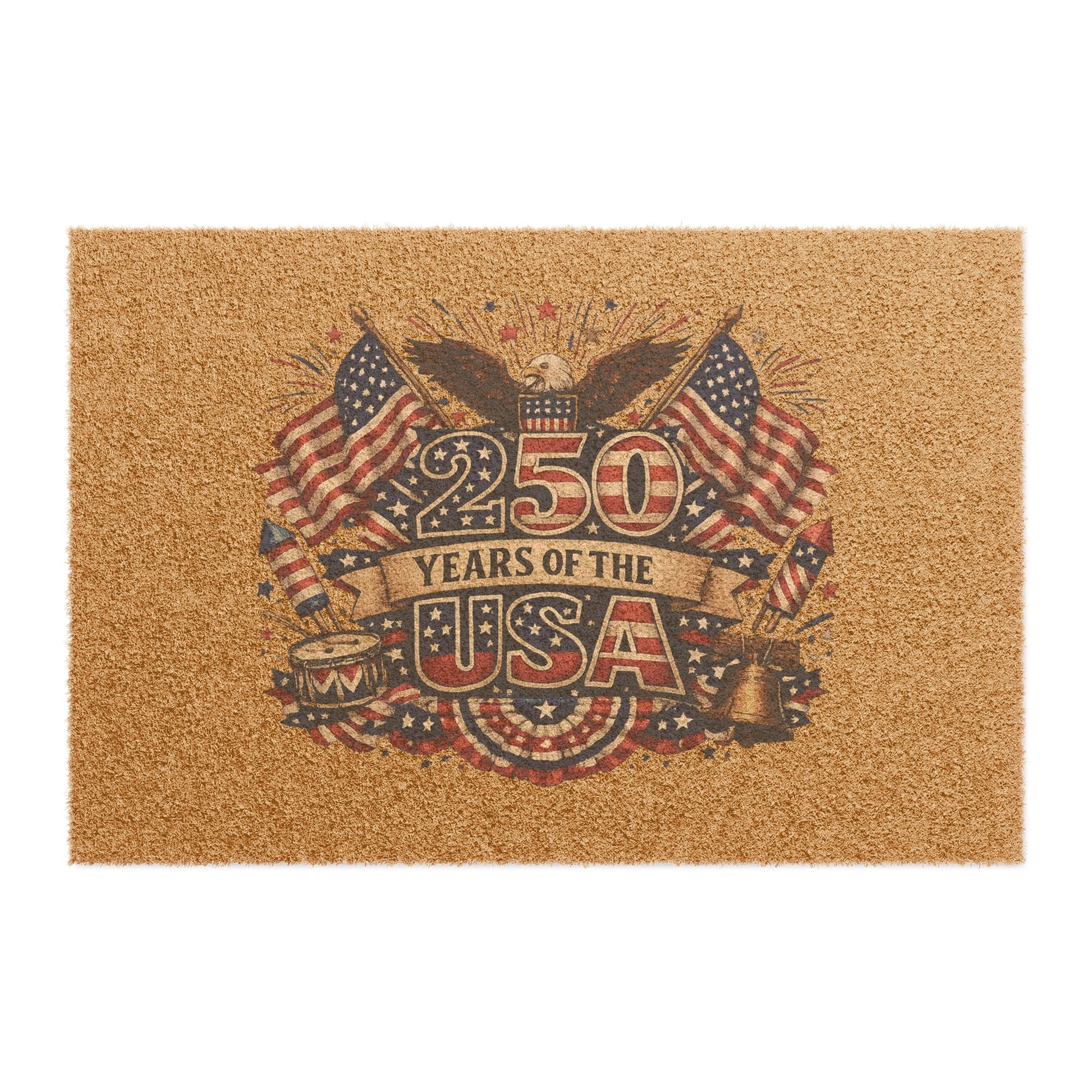 USA 250th Anniversary Doormat Patriotic Eagle & Flag Welcome Mat 1776-2026 Semiquincentennial Decor Outdoor Mat 24 x 16
