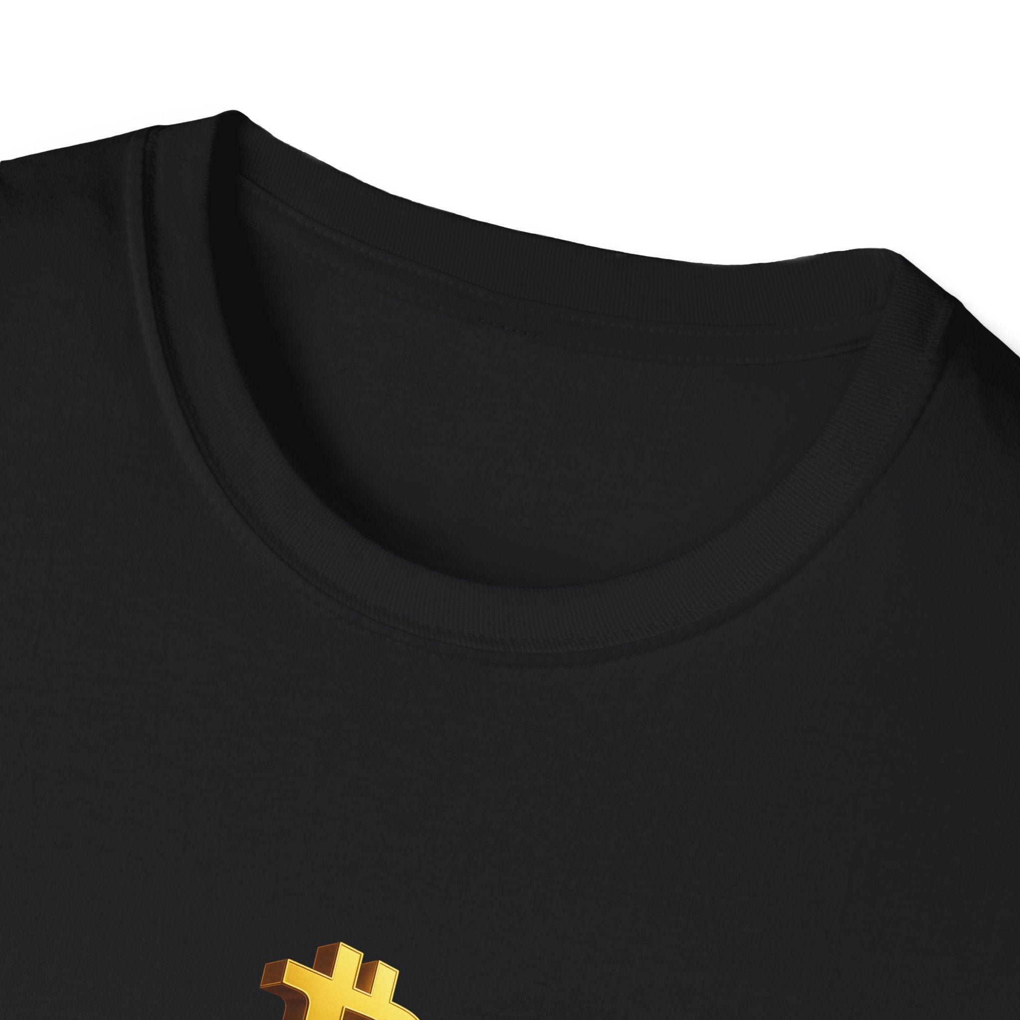 Solid Black Pure Gold Bitcoin T-Shirt Tee 100% cotton