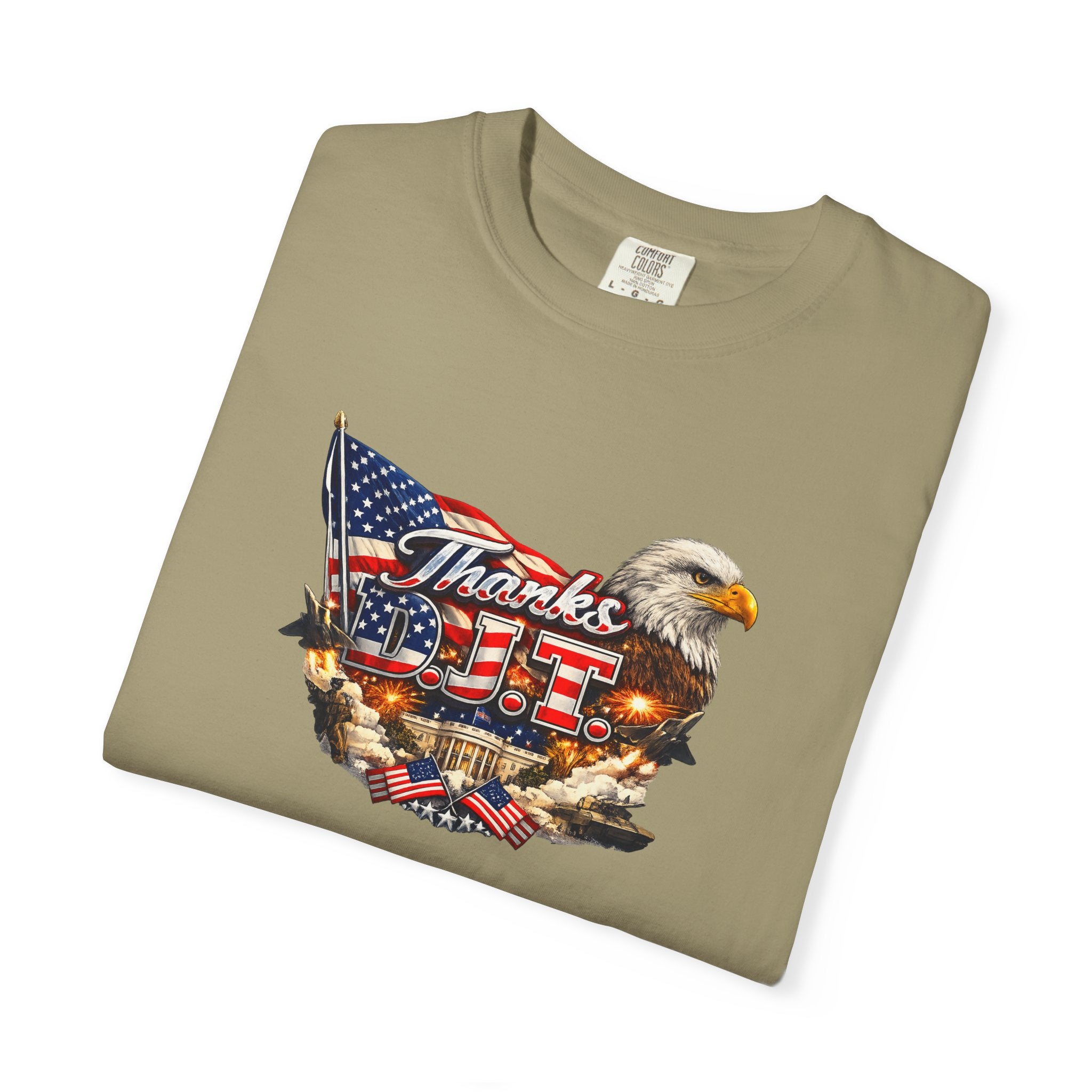 Thanks D.J.T Patriotic Eagle Shirt American Flag Graphic Tee USA Pride Freedom T-Shirt Patriotic Gift 7 colors 100% cotton