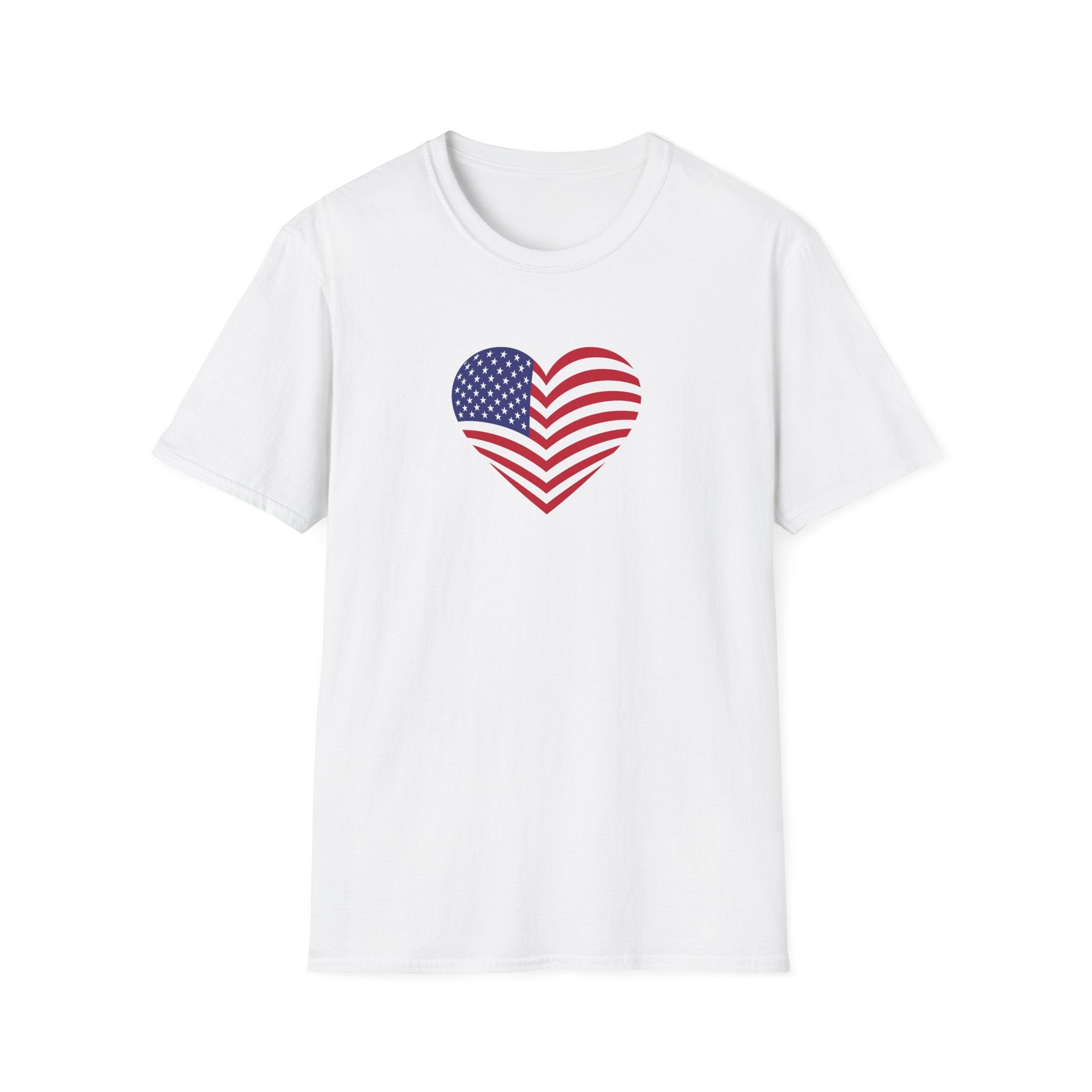 American Flag Heart TShirt Patriotic USA Love Tee Red White Blue Graphic Tee Summer USA Shirt 4 colors 100% cotton