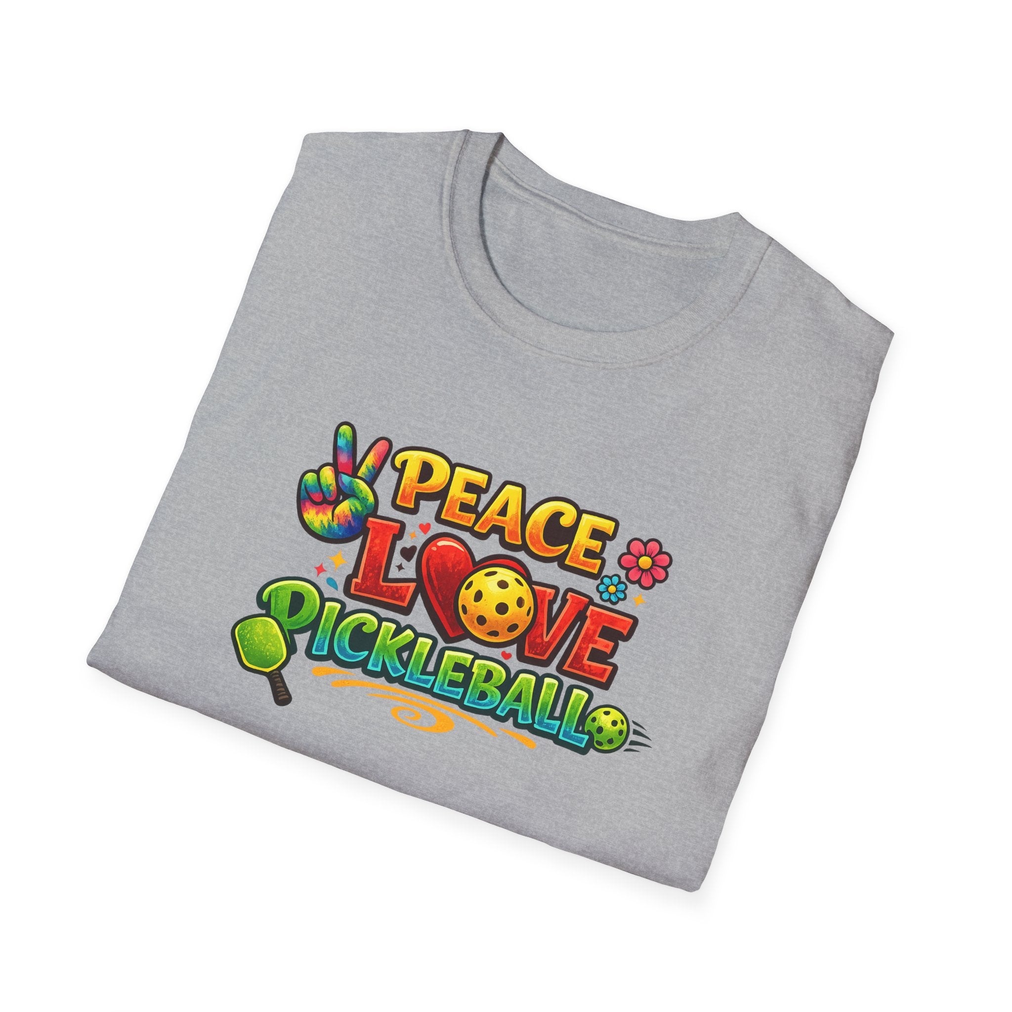 Peace Love Pickleball Shirt Pickleball Player Gift Cute Pickleball Apparel Pickleball Player Tee 9 colors 100% cotton