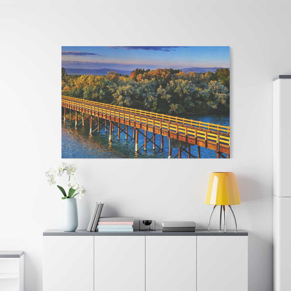 Jackson Bridge Matte Canvas Idaho Wall Art Scenic Snake River Rustic Mountain Décor 6 sizes