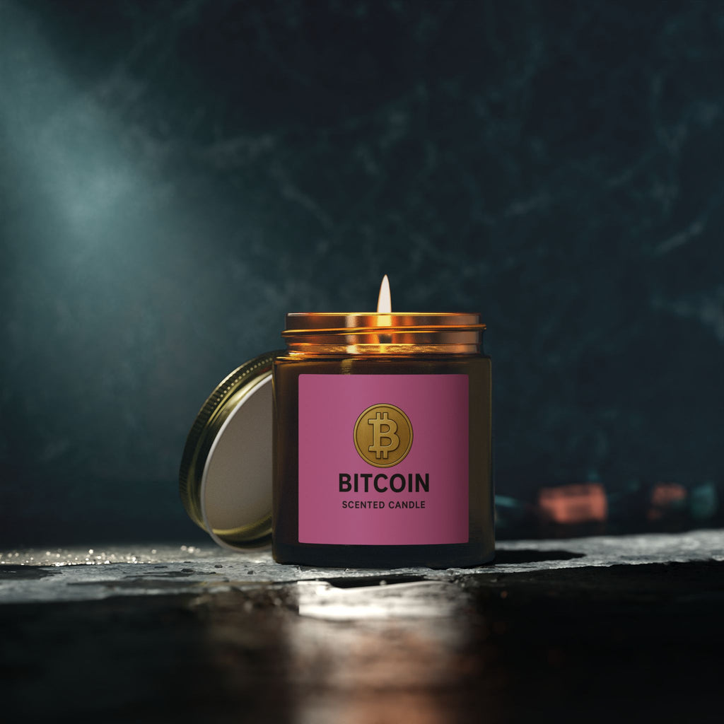 Bitcoin Logo Candles Coconut Apricot Wax 4 oz & 9 oz sizes 8 fragrances available