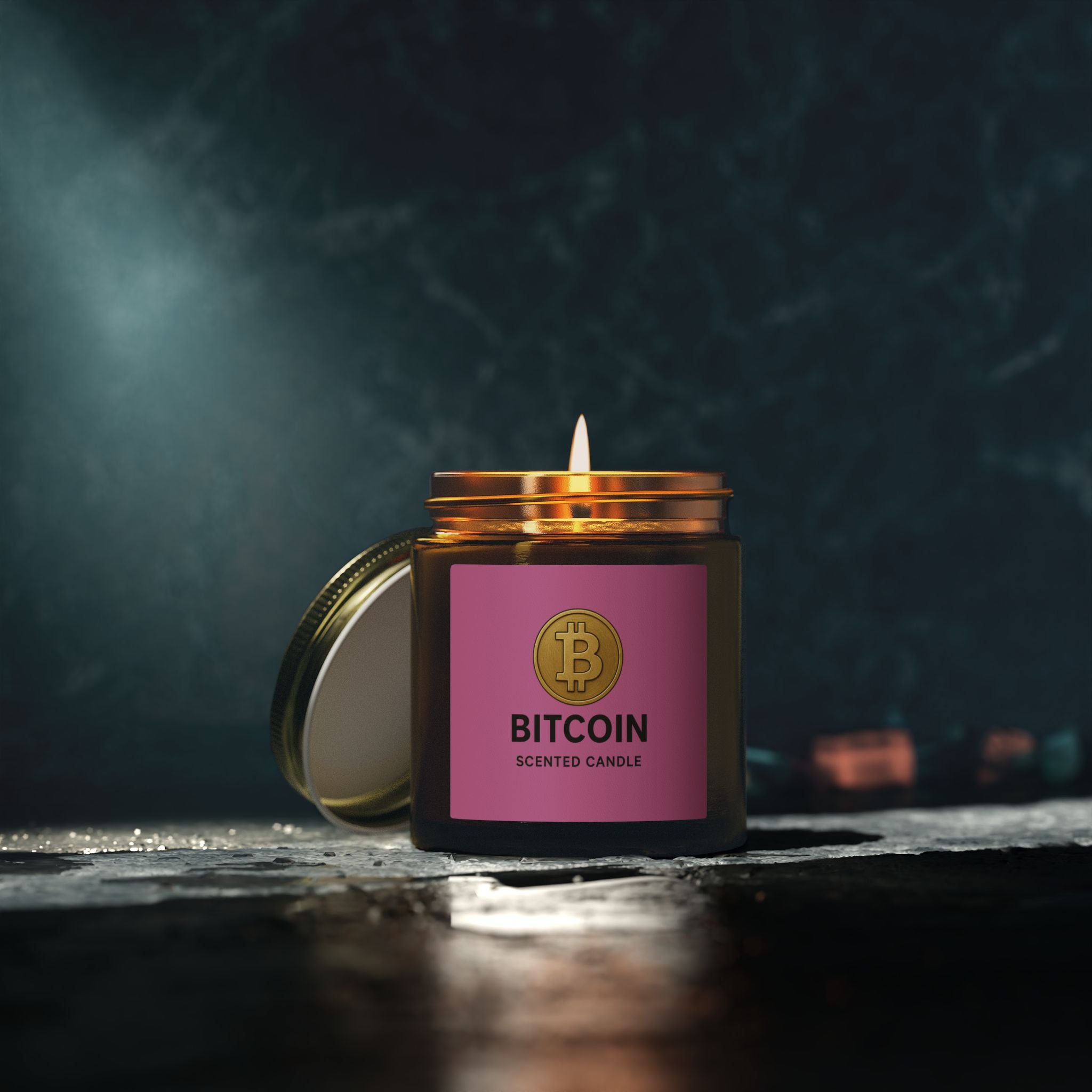 Bitcoin Logo Candles Coconut Apricot Wax 4 oz & 9 oz sizes 8 fragrances available
