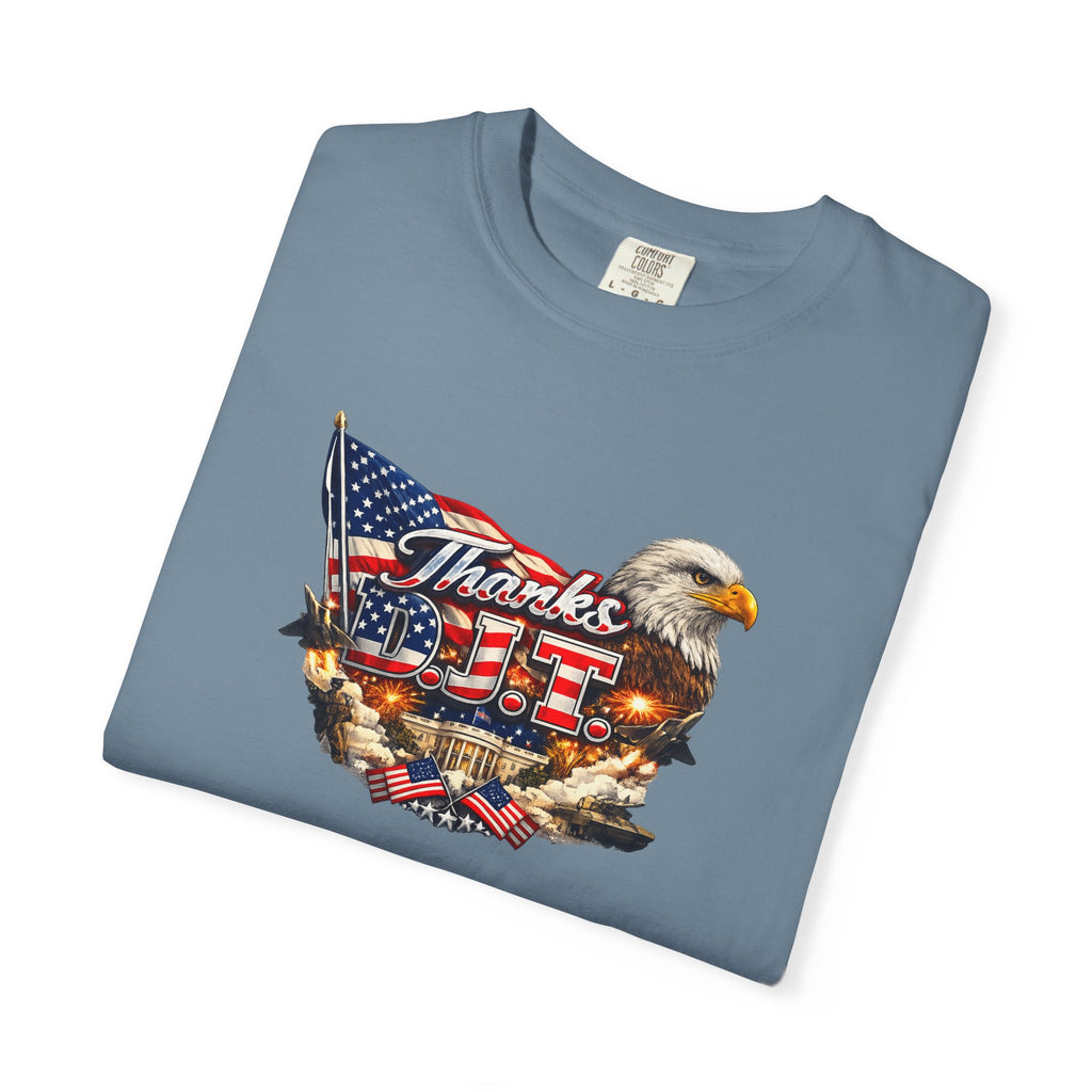 Thanks D.J.T Patriotic Eagle Shirt American Flag Graphic Tee USA Pride Freedom T-Shirt Patriotic Gift 7 colors 100% cotton