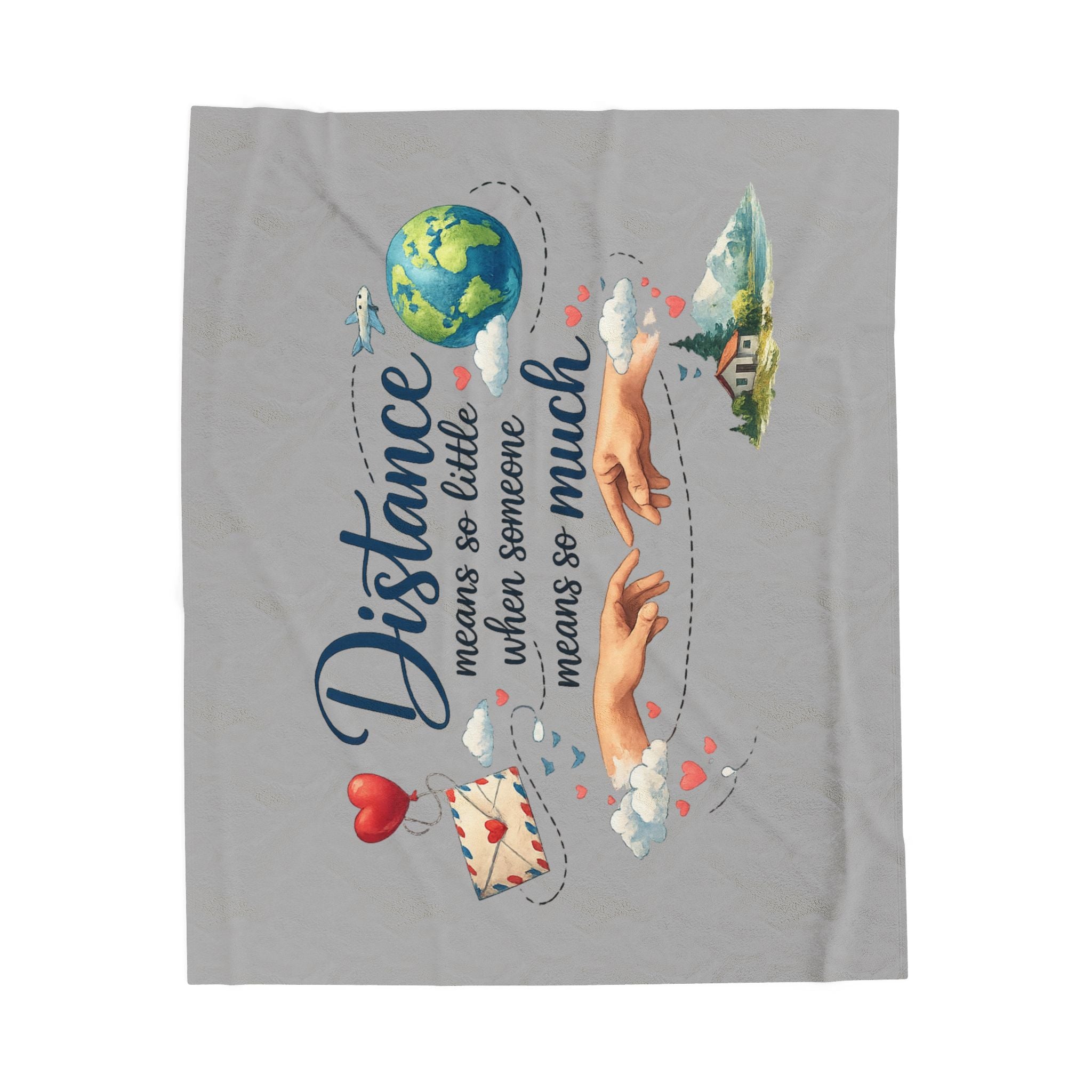 Distance Means So Little Blanket Throw Long Distance Gift for Loved Ones Thinking of You Gift 50" x 60"