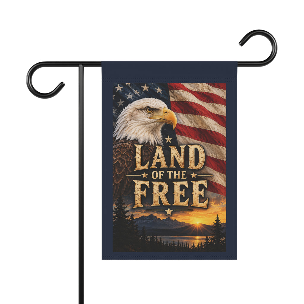 SatsandStripes.com Land of the Free Patriotic 12" x 18" Garden Flag – Bald Eagle & American Flag  Yard Decor