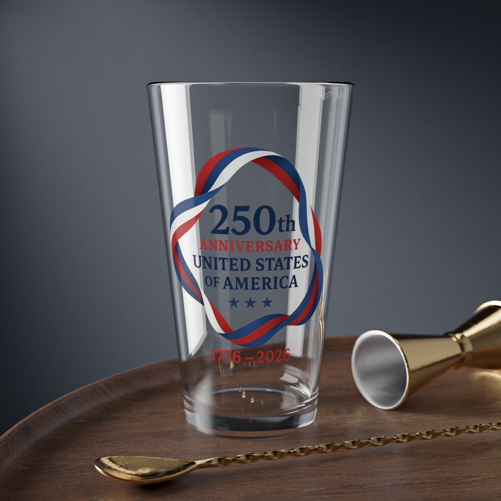 250th Anniversary USA Pint Glass America 1776-2026 Patriotic Beer Glass Semiquincentennial Gift 16oz Pint Glass