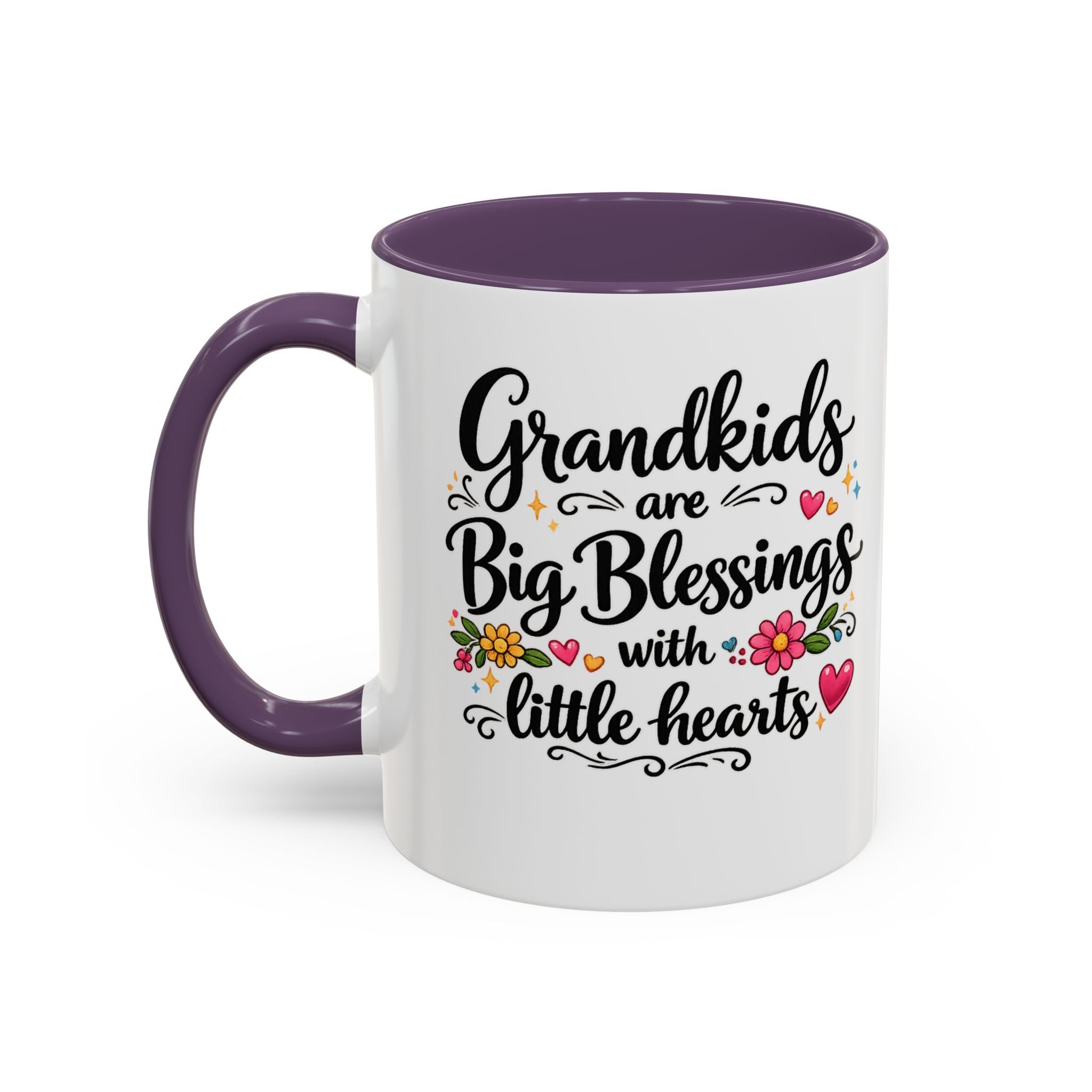 Grandkids Are Big Blessings Mug Grandma Coffee Mug Floral Grandma Gift 6 Color Options 11 oz or 15 oz