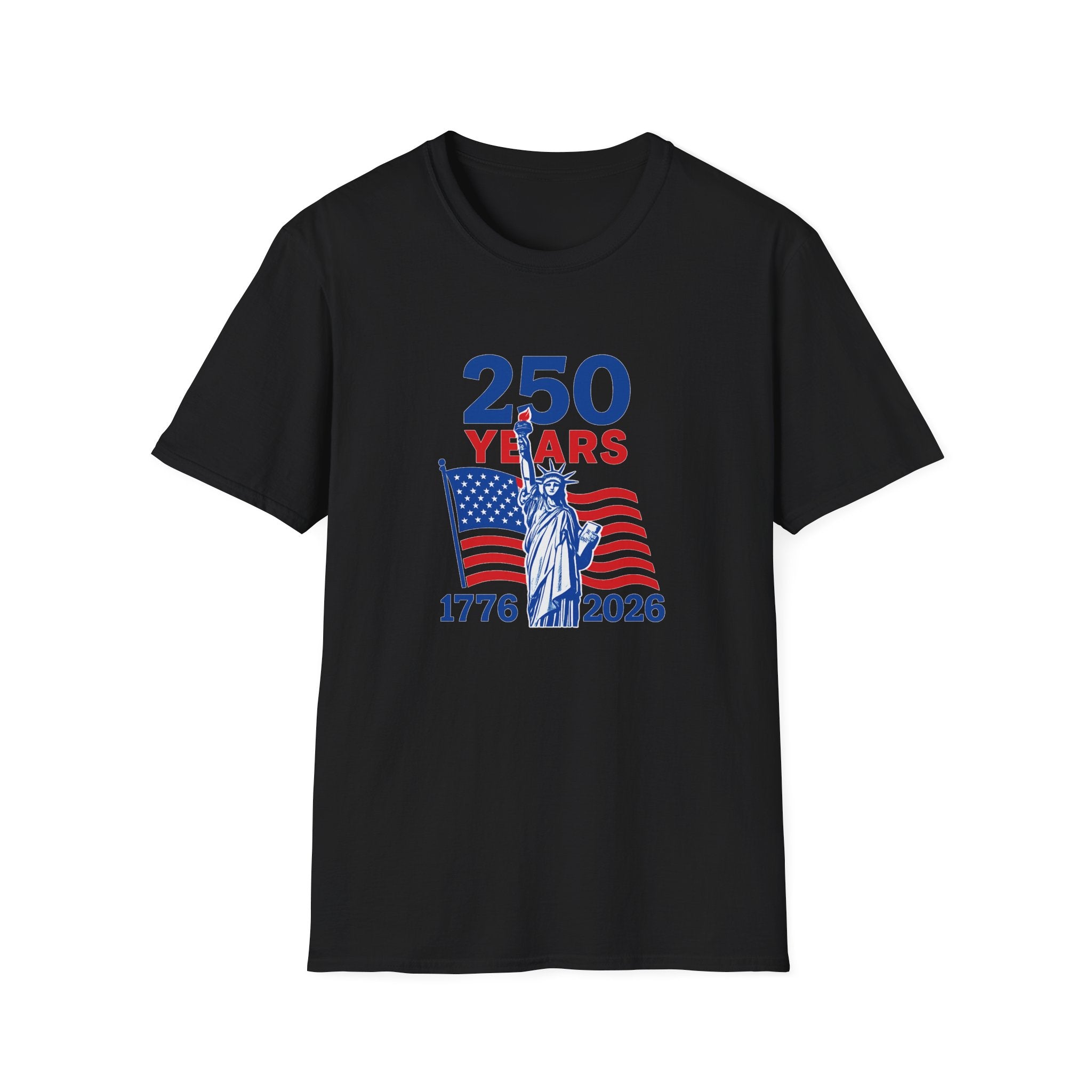 Sats and Stripes USA 250 Years of Freedom Commemorative Anniversary 1776-2026 T-Shirt Tee Black