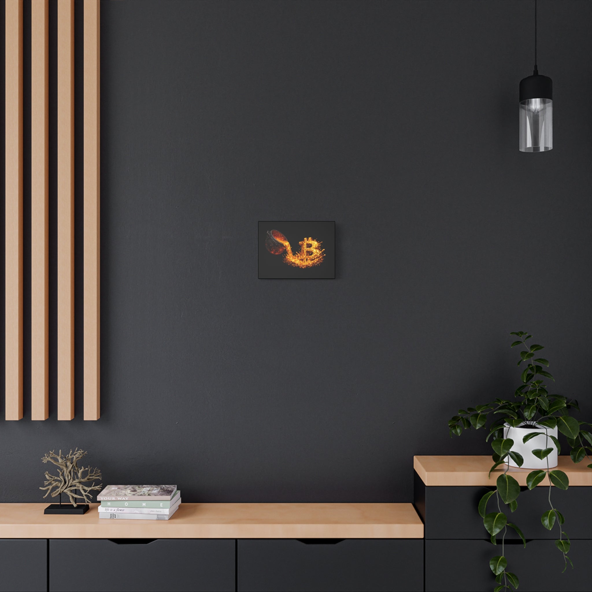 Molten Bitcoin Pour Canvas Bitcoin Wall Art 12 x 9