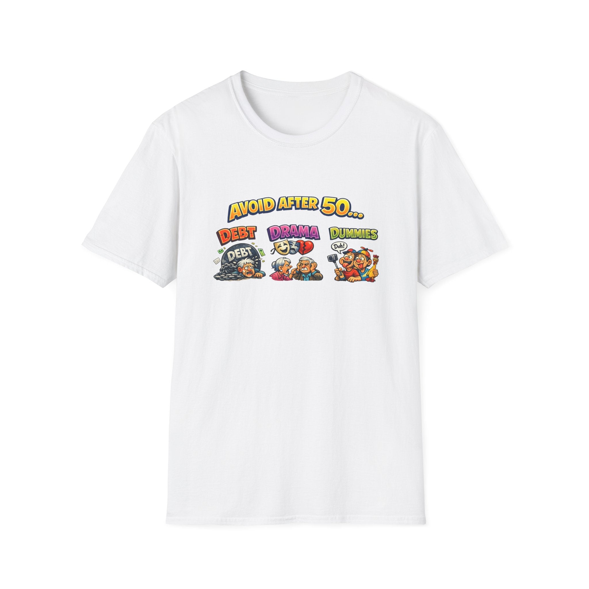 "Vermeide nach 50" Lustiges T-Shirt Geburtstagsgeschenk für Männer & Frauen über 50 Sarkastisches Alterungs-Tee 8 Farben 100% Baumwolle