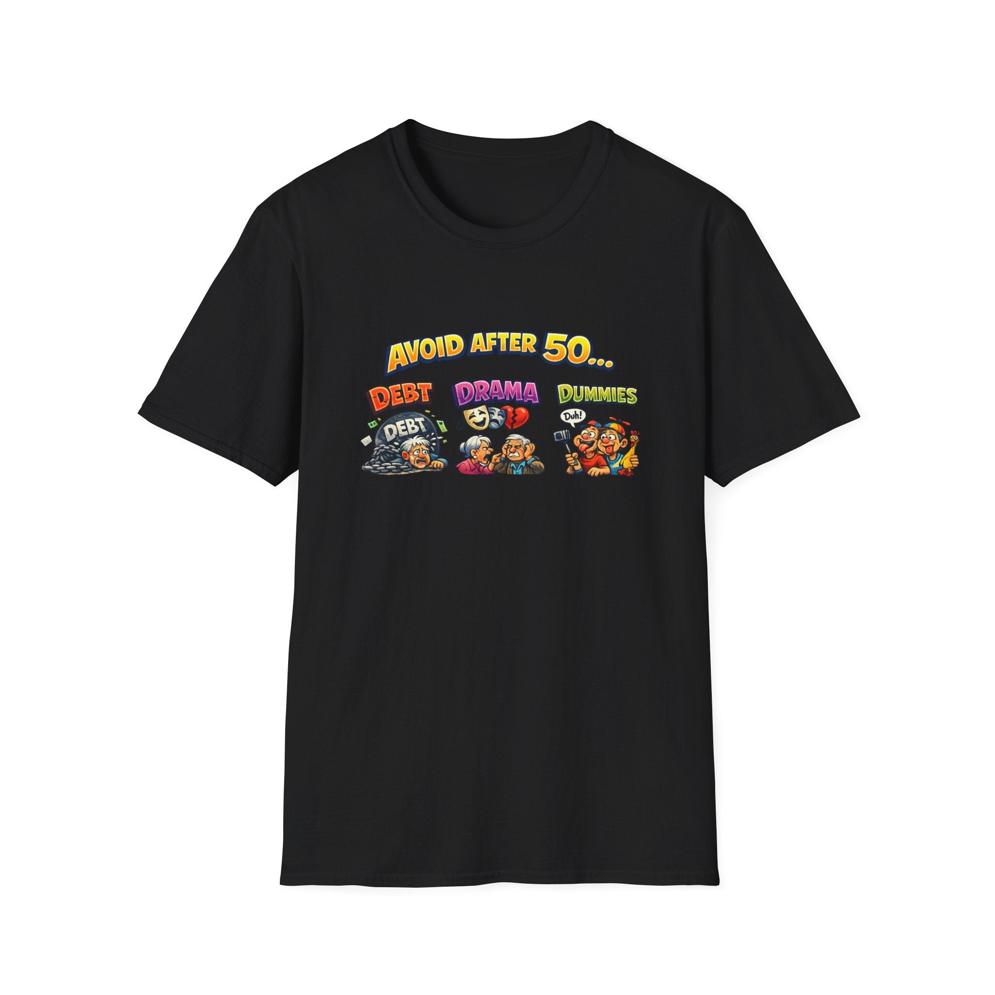"Vermeide nach 50" Lustiges T-Shirt Geburtstagsgeschenk für Männer & Frauen über 50 Sarkastisches Alterungs-Tee 8 Farben 100% Baumwolle