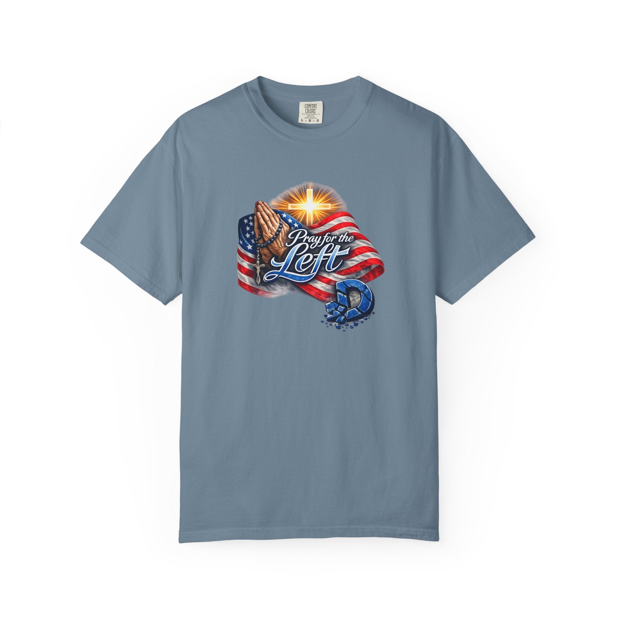 Pray for the Left Patriotic Christian TShirt Faith-Freedom Religious Flag Tee Inspirational Prayer Shirt 8 colors 100% cotton