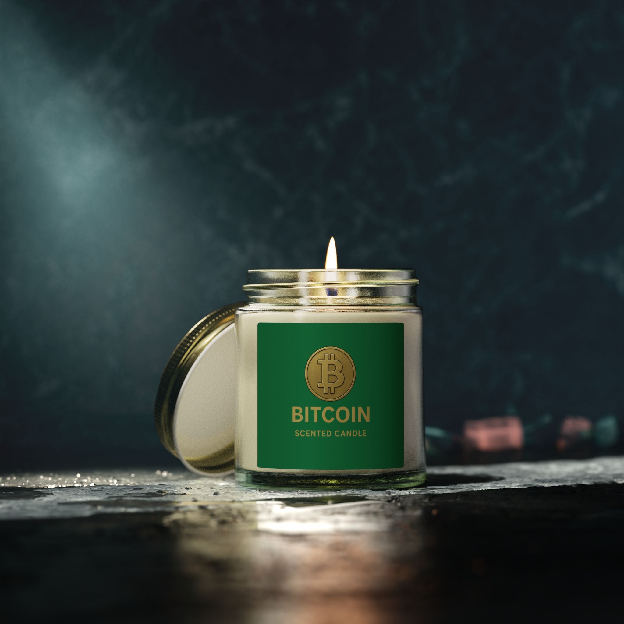 Bitcoin Logo Candles Coconut Apricot Wax 4 oz & 9 oz sizes 8 fragrances available