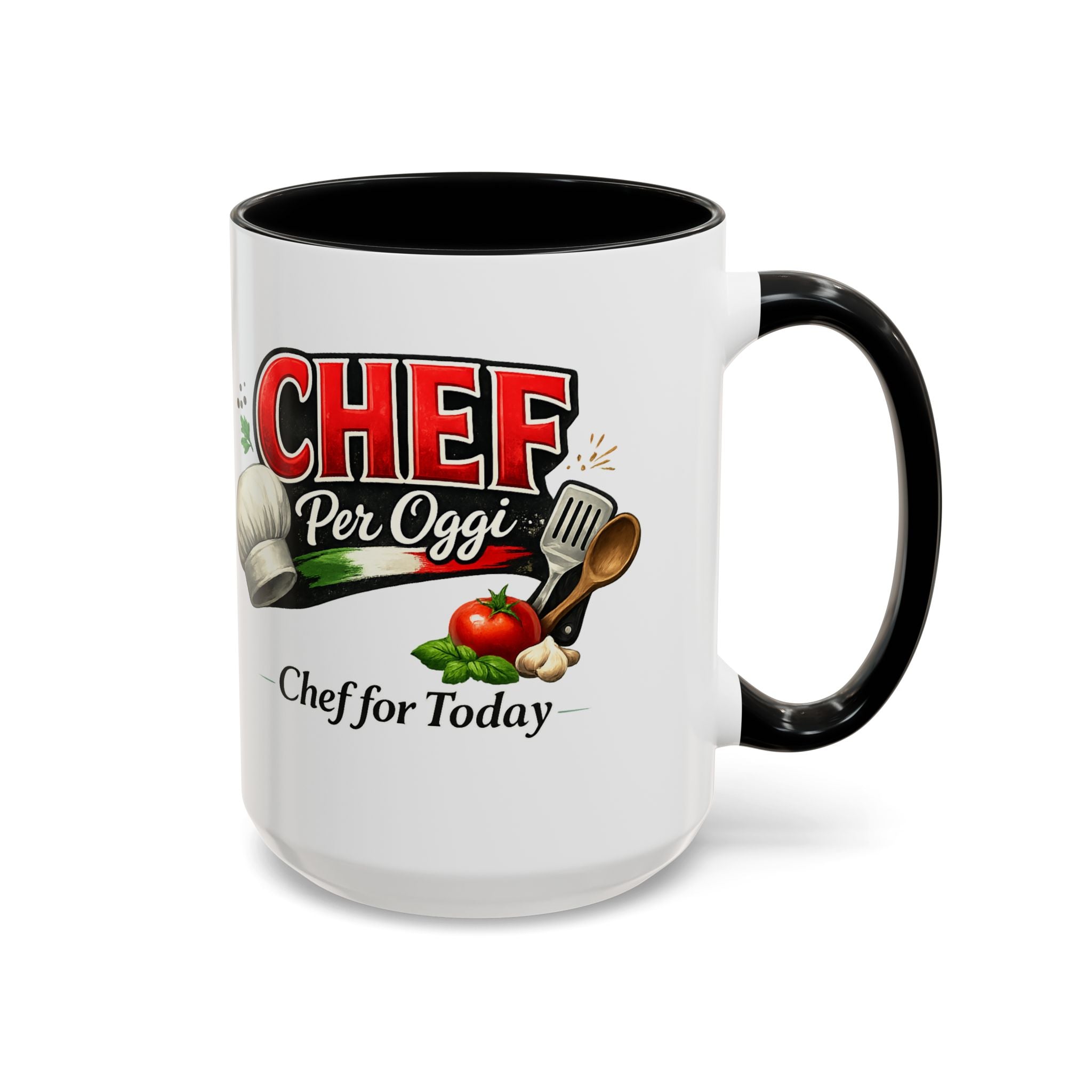 Chef Per Oggi Tasse Italienisches Kochgeschenk Chef für heute Kaffeetasse Küchenbecher Italienisches Kochgeschenk Feinschmeckergeschenk 325 ml oder 444 ml