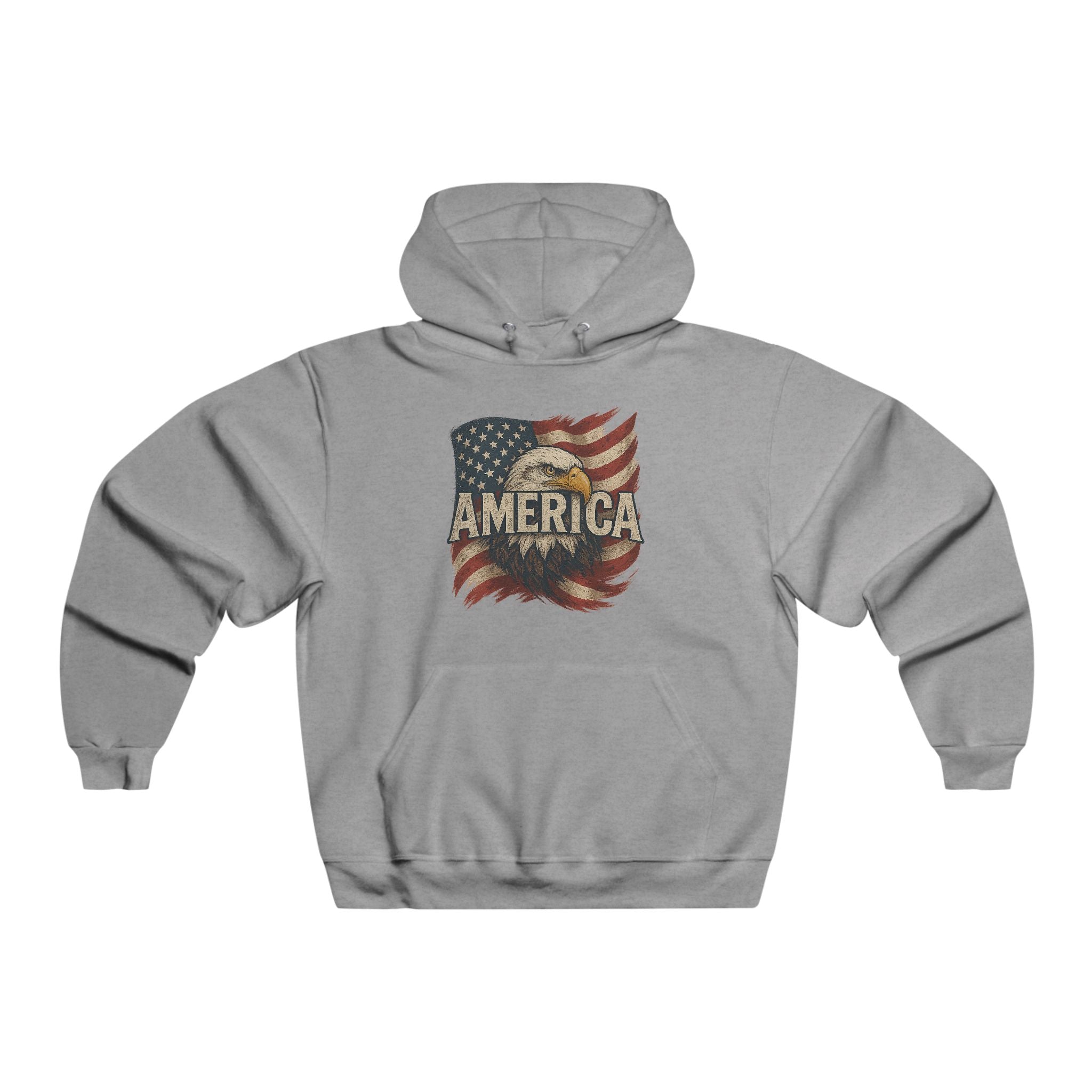 Men's America Hoodie Bald Eagle Vintage Flag Sweatshirt Patriotic USA Apparel 2 colors
