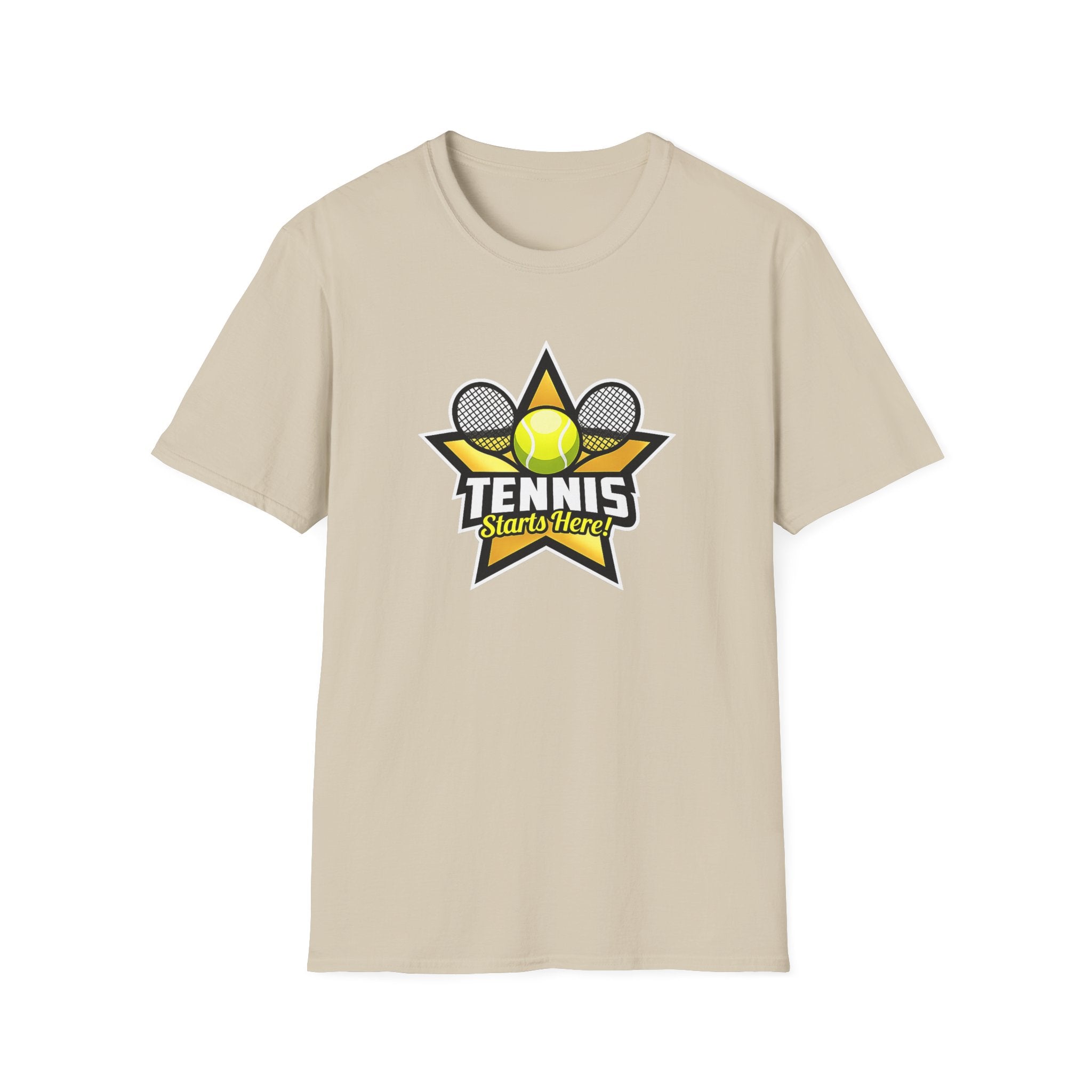 Tennis Starts Here T-Shirt Tennisspieler Shirt Tennis Liebhaber Geschenk Court Life Tennis Bekleidung 6 Farben 100% Baumwolle