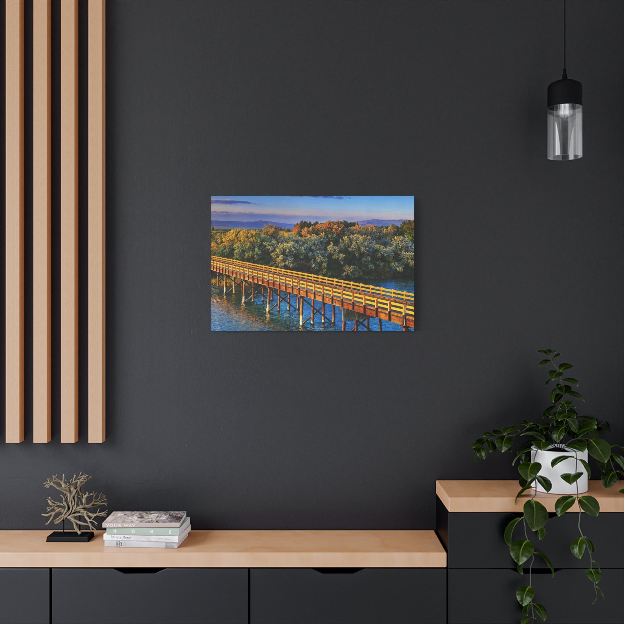 Jackson Bridge Matte Canvas Idaho Wall Art Scenic Snake River Rustic Mountain Décor 6 sizes