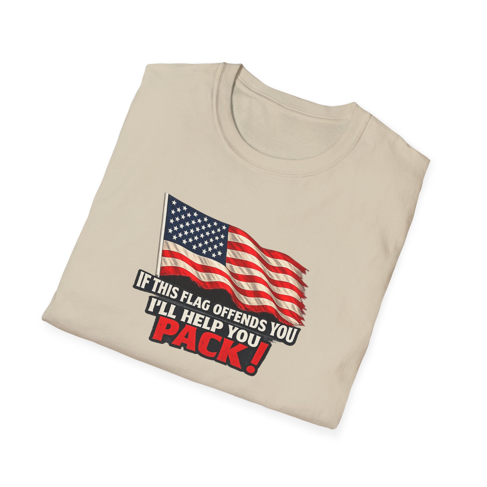 If This Flag Offends You I'll Help You Pack Tee Patriotic American Flag Shirt Gift for Patriots 7 colors 100% cotton