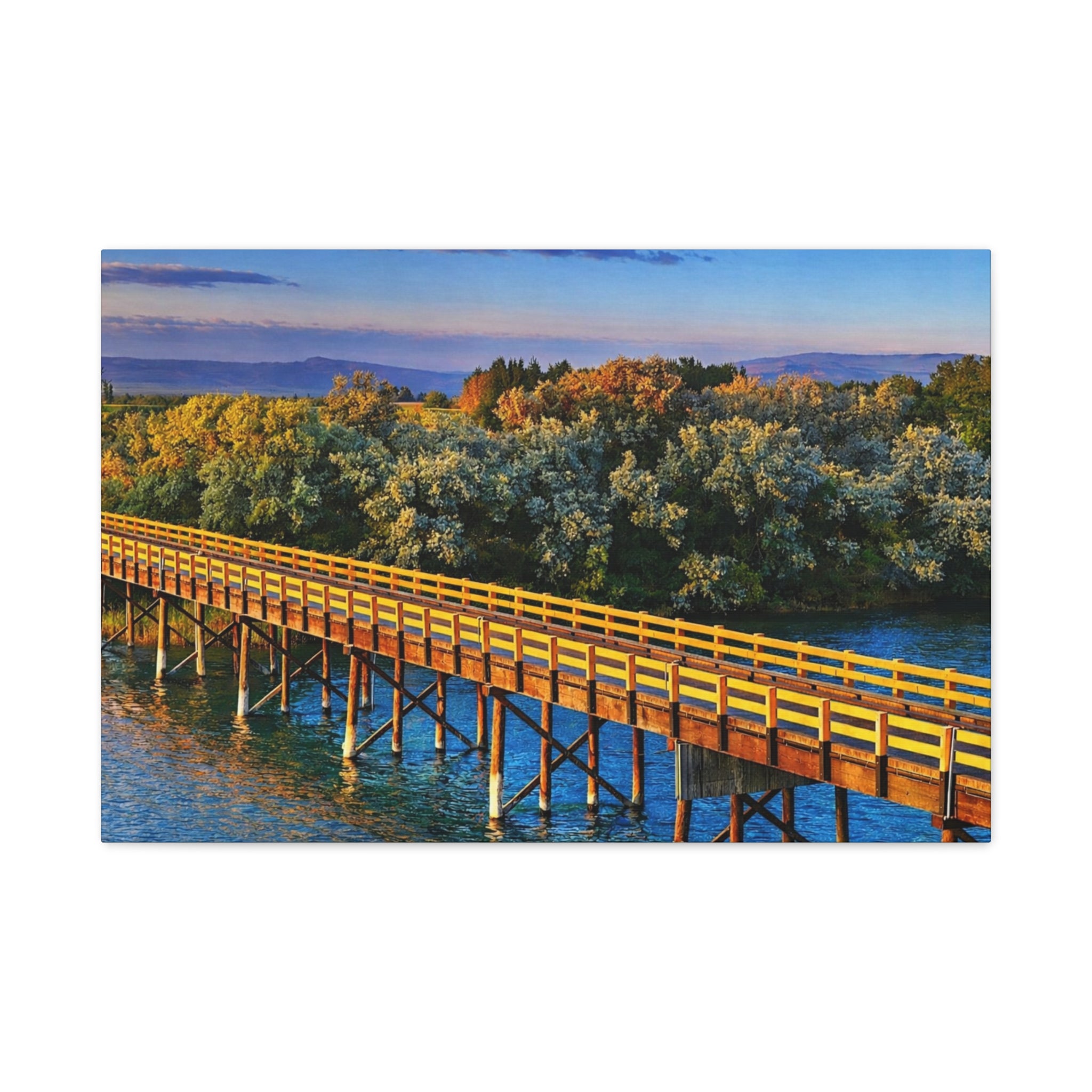 Jackson Bridge Matte Canvas Idaho Wall Art Scenic Snake River Rustic Mountain Décor 6 sizes