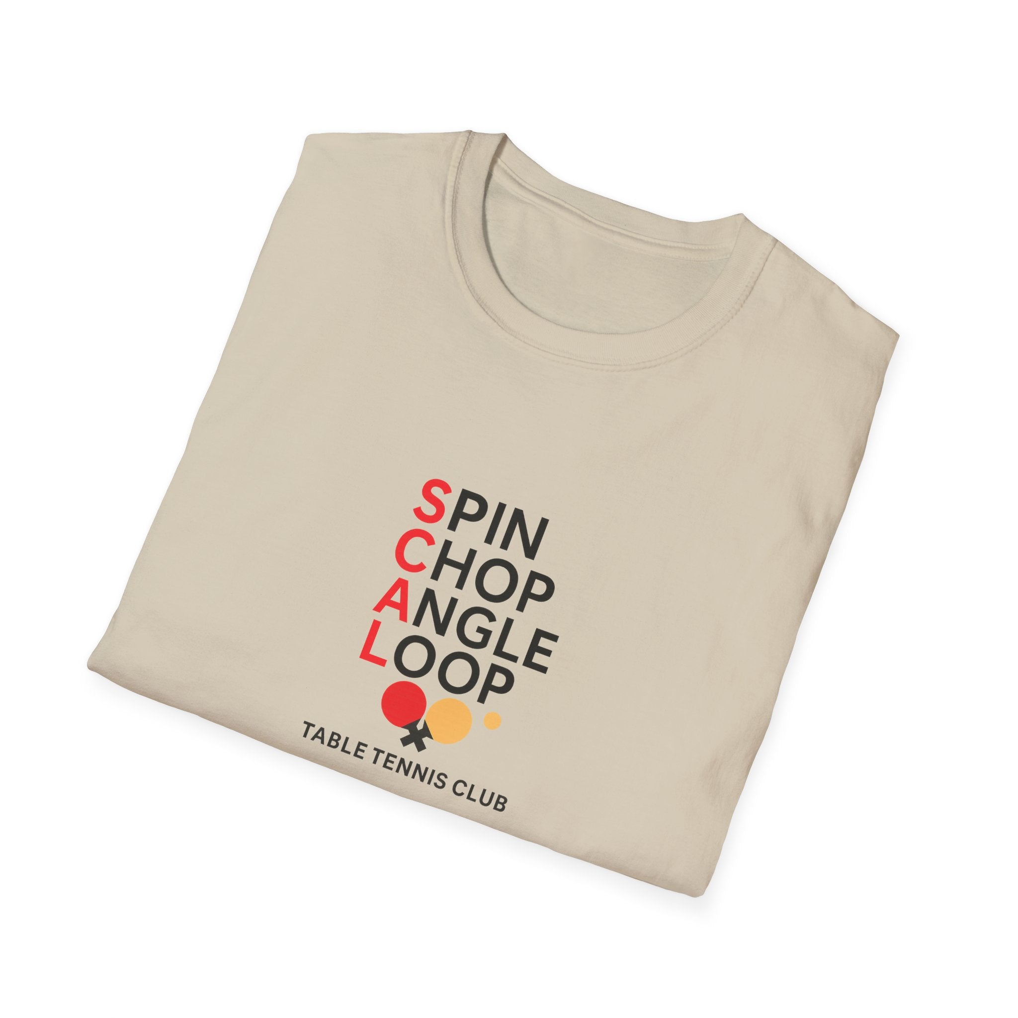Table Tennis Club Shirt Spin, Chop, Angle, Loop Ping Pong Tee for Players & Fans 4 colors 100% cotton