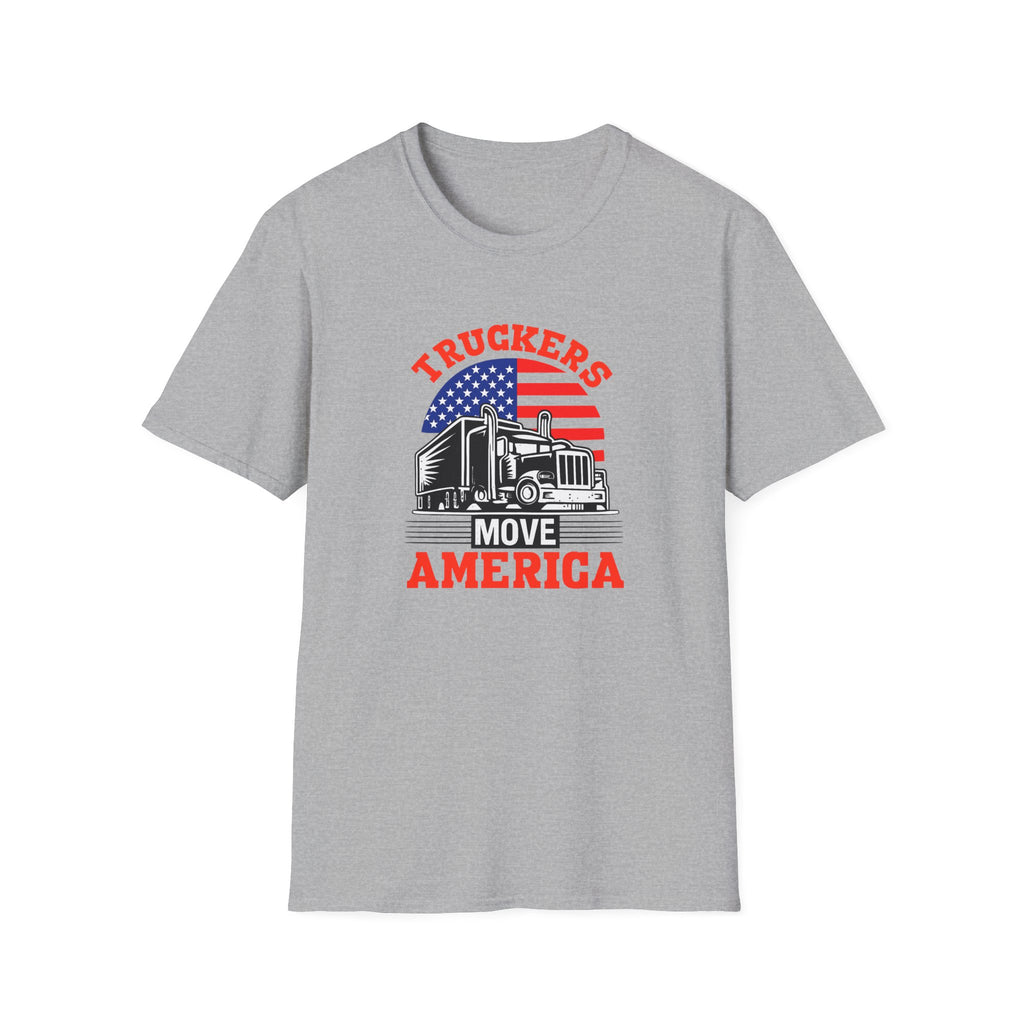 Truckers Move America Shirt Patriotic Trucker Tee American Flag Semi Truck T-Shirt Proud Truck Driver Gift 7 colors 100% cotton