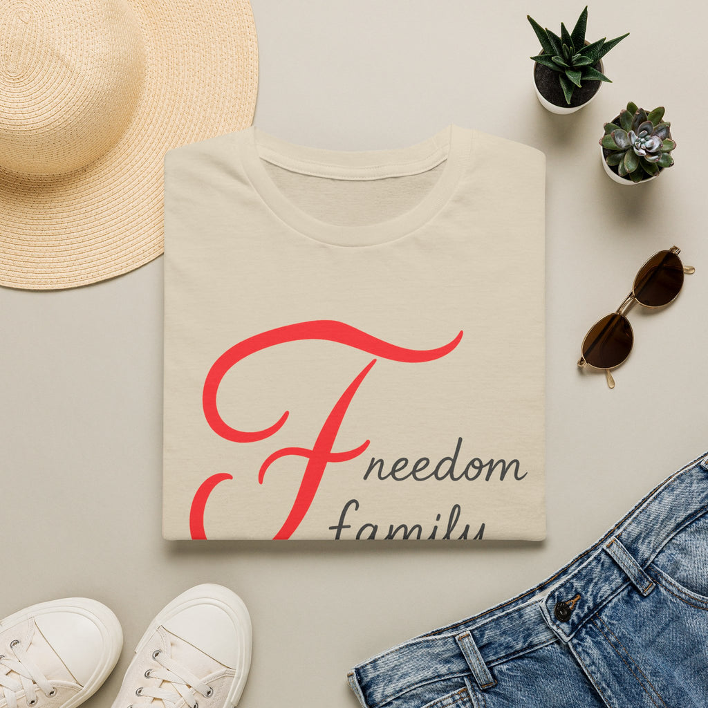 SatsandStripes.com Freedom Family Faith T-Shirt Inspirational Christian Tee Sand Folded