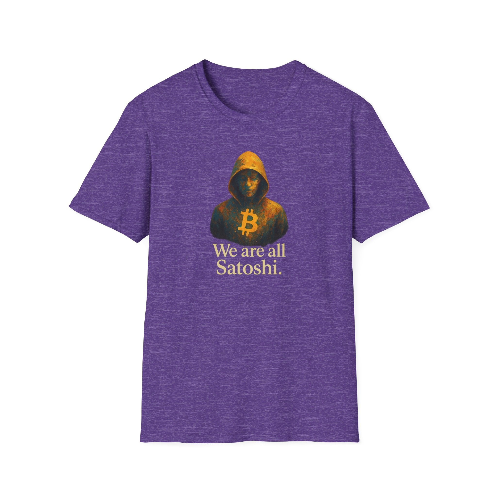 Sats and Stripes We Are All Satoshi Bitcoin T-Shirt Unite the chain Wear the code Purple