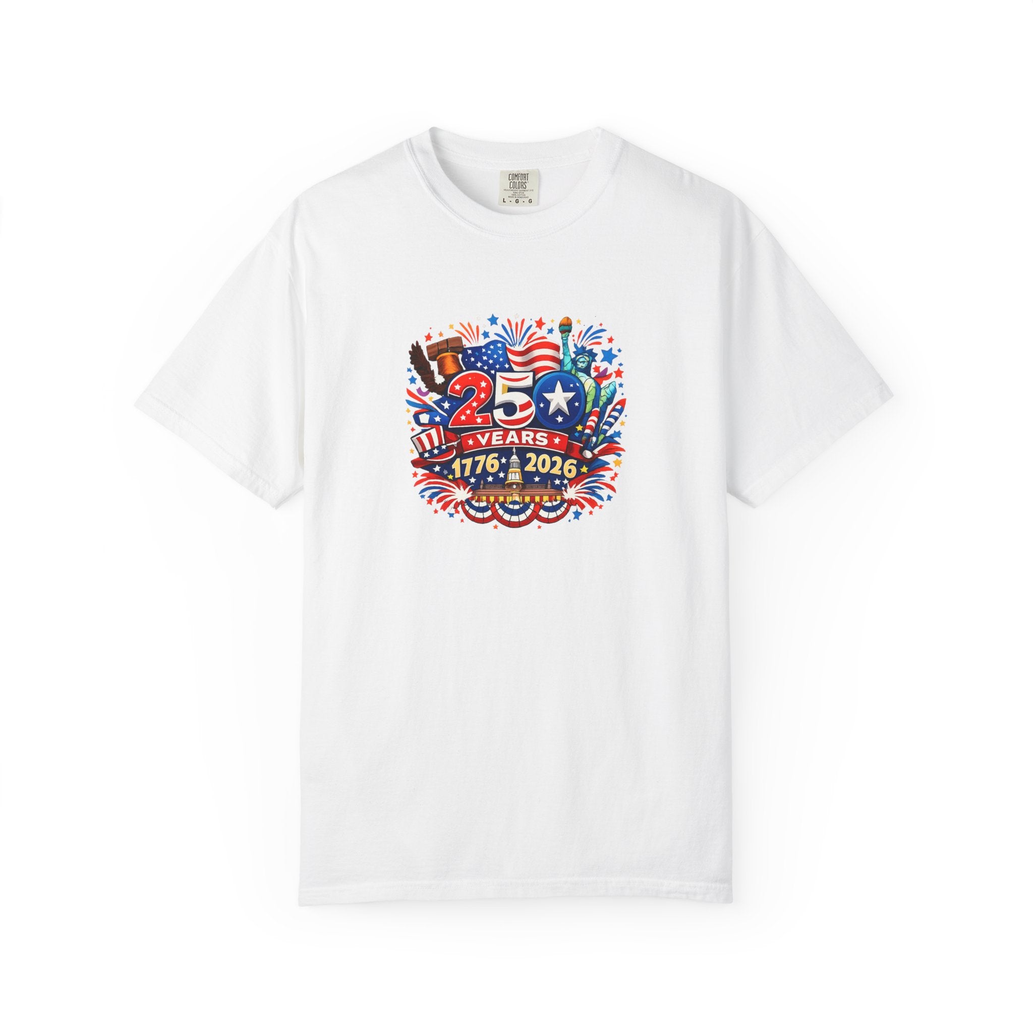 Amerika 250 Jahre T-Shirt 1776-2026 T-Shirt USA Unabhängigkeits-Jubiläum T-Shirt Vierter Juli T-Shirt 6 Farben 100% Baumwolle