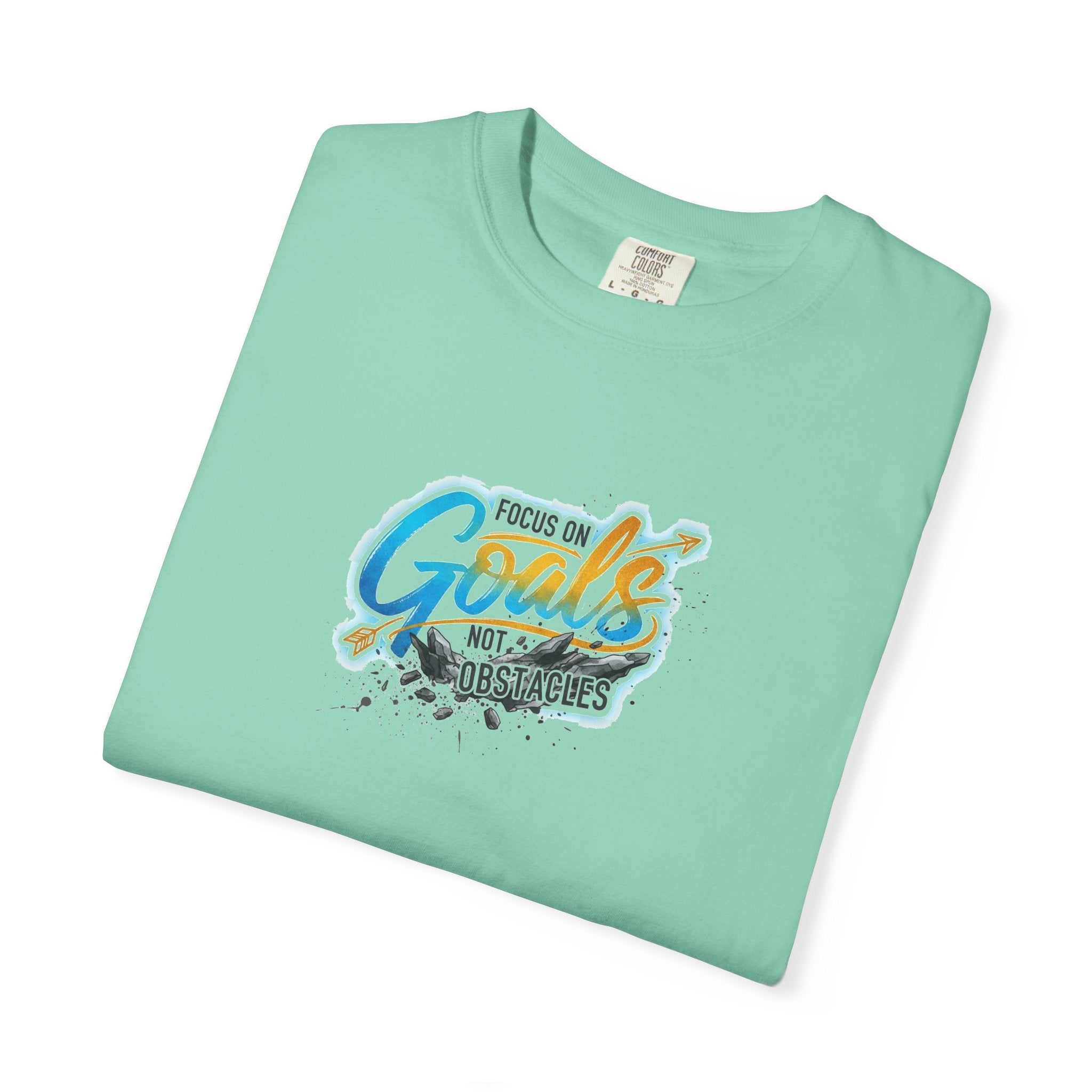 Focus on Goals Not Obstacles T-shirt Motivational Typography Tee 3 colors 100% cotton