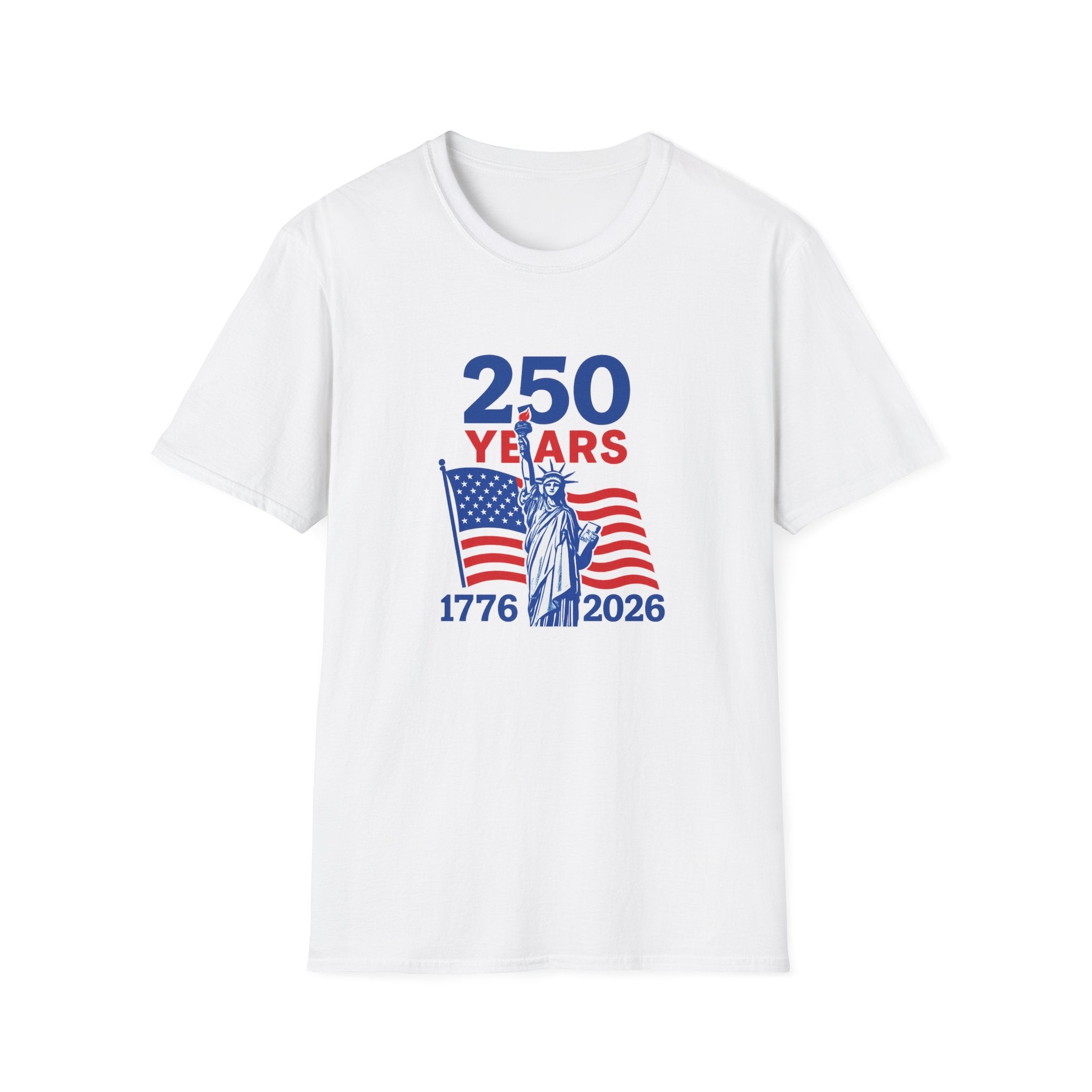 Sats and Stripes USA 250 Years of Freedom Commemorative Anniversary 1776-2026 T-Shirt Tee White