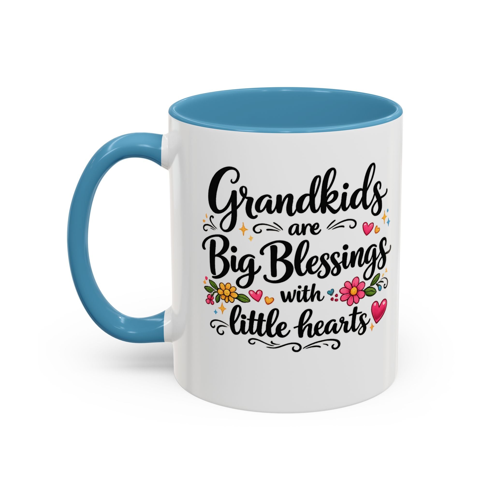 Grandkids Are Big Blessings Mug Grandma Coffee Mug Floral Grandma Gift 6 Color Options 11 oz or 15 oz