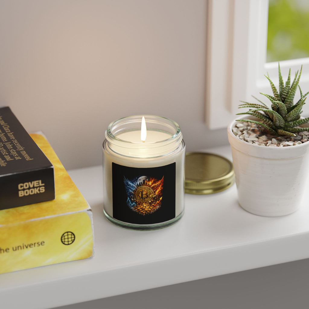 Bitcoin Scented Candles, Coconut Apricot Wax (4oz, 9oz) 8 scents available