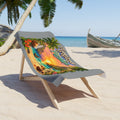 Tropical Sunset Palm Scene Beach Towel Vintage Hawaiian Paradise 2 sizes