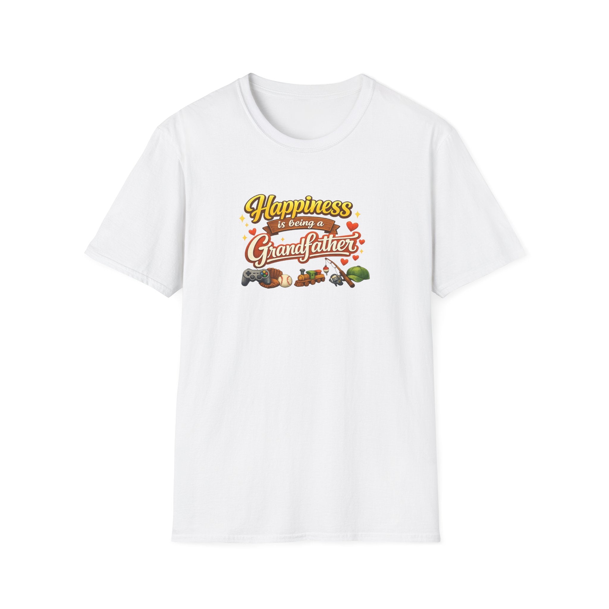 Happiness Is Being a Grandfather Shirt Proud Grandpa T-Shirt Gift for Granddad Grandpa Shirt from Grandkids 7 colors 100% cotton