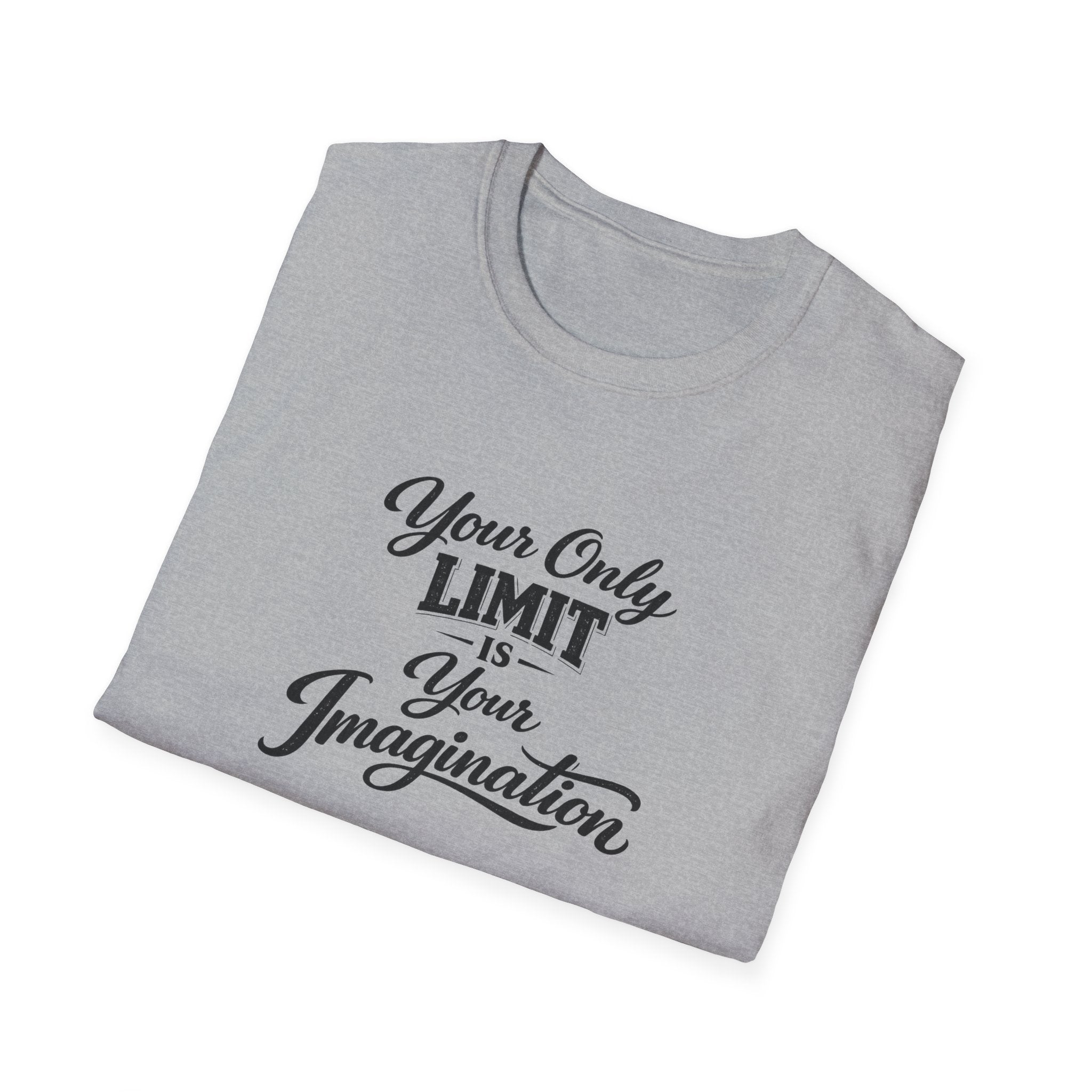 Your Only Limit Is Your Imagination Motivational Quote T-Shirt Inspirational Typography Tee 7 colors 100% cotton