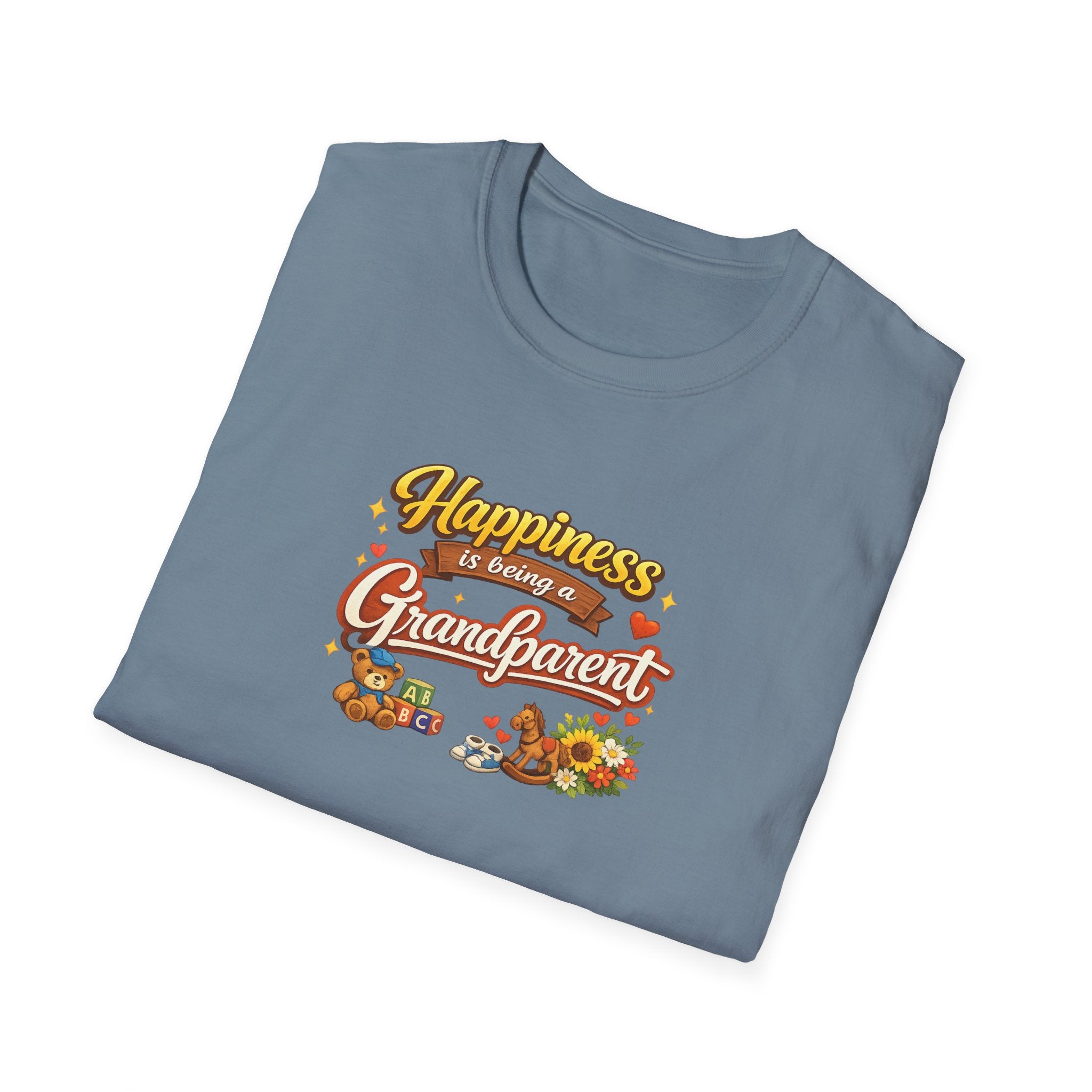 Happiness Is Being a Grandparent Shirt Grandpa-Grandma Gift Tee Proud Grandkids Shirt Cute Grandparent TShirt 7 colors 100% cotton