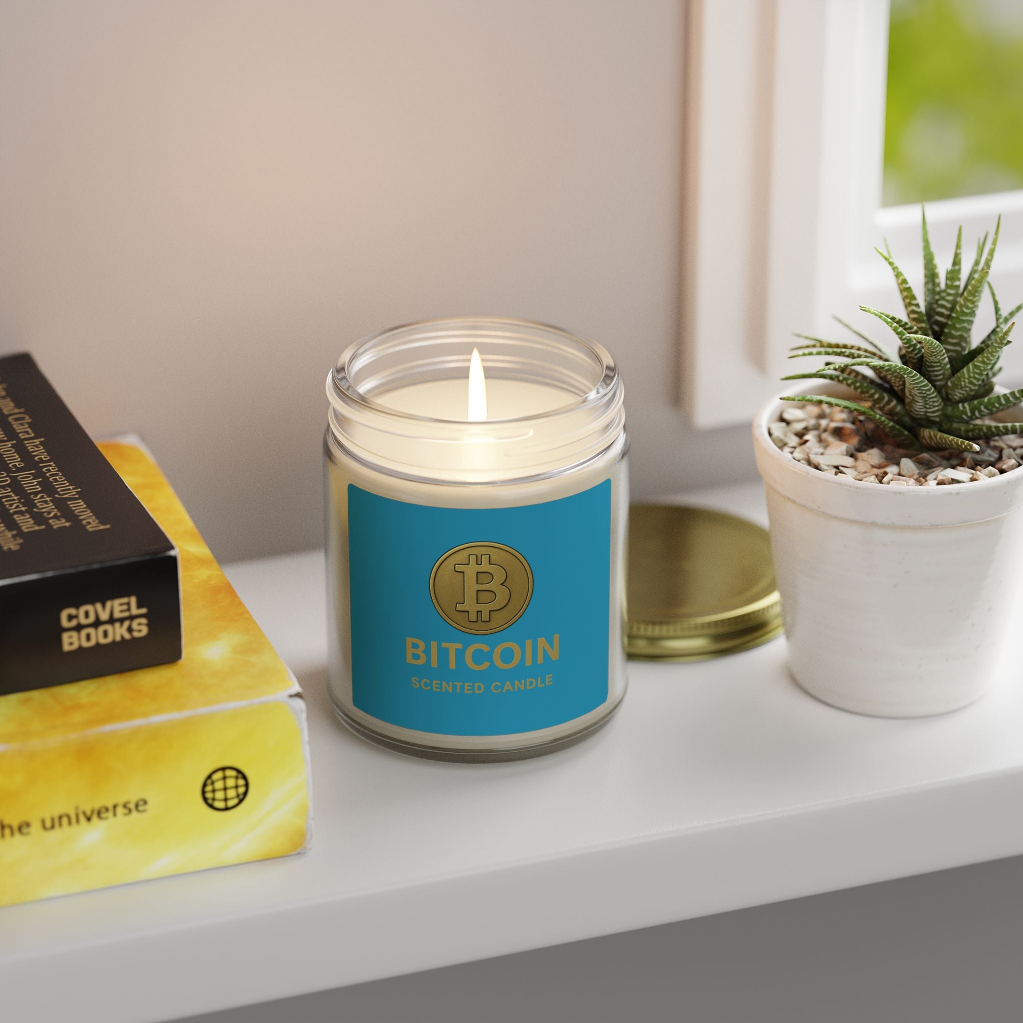 Bitcoin Logo Candles Coconut Apricot Wax 4 oz & 9 oz sizes 8 fragrances available